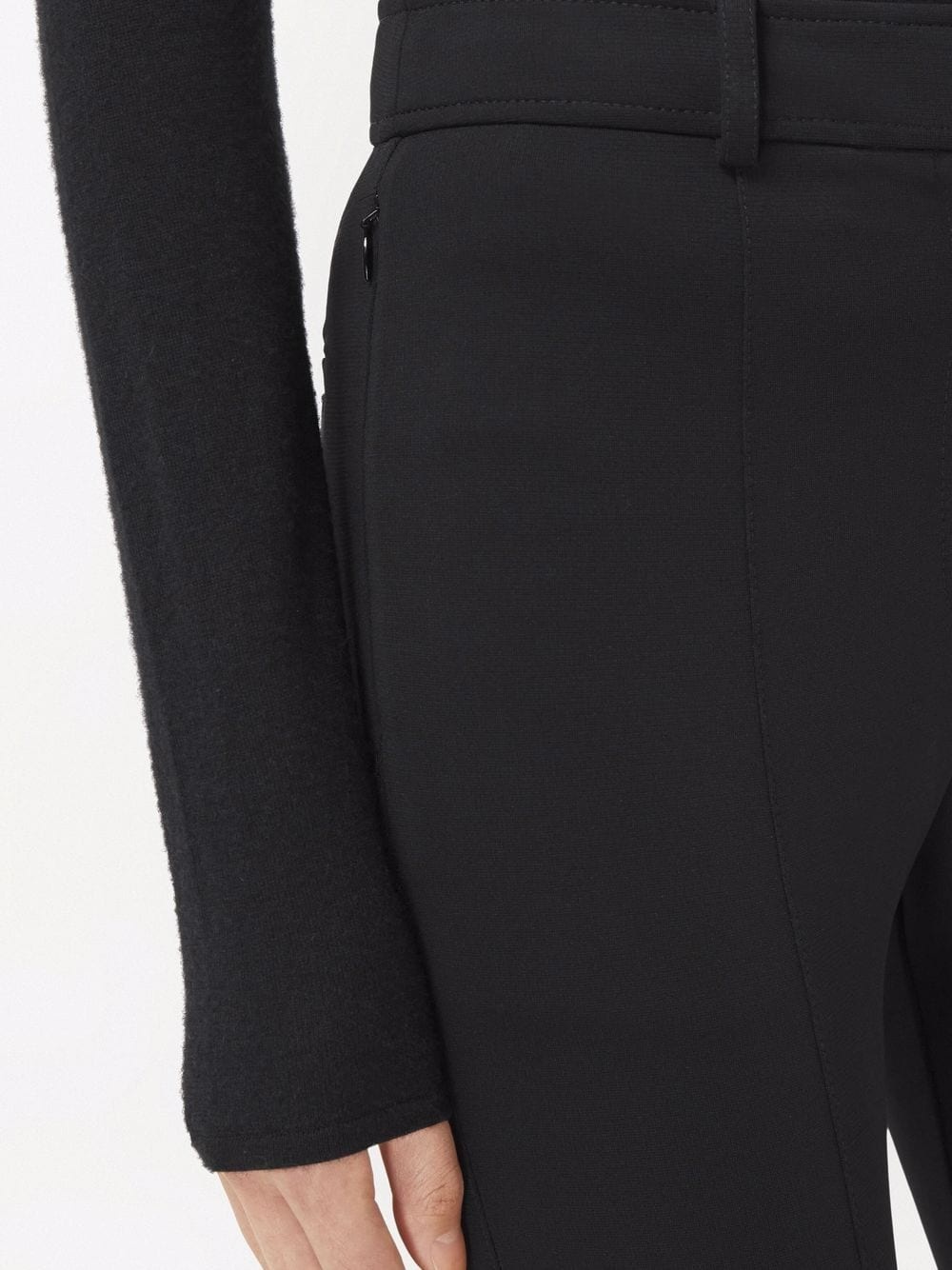 high-waisted fringed-edge leggings - 5