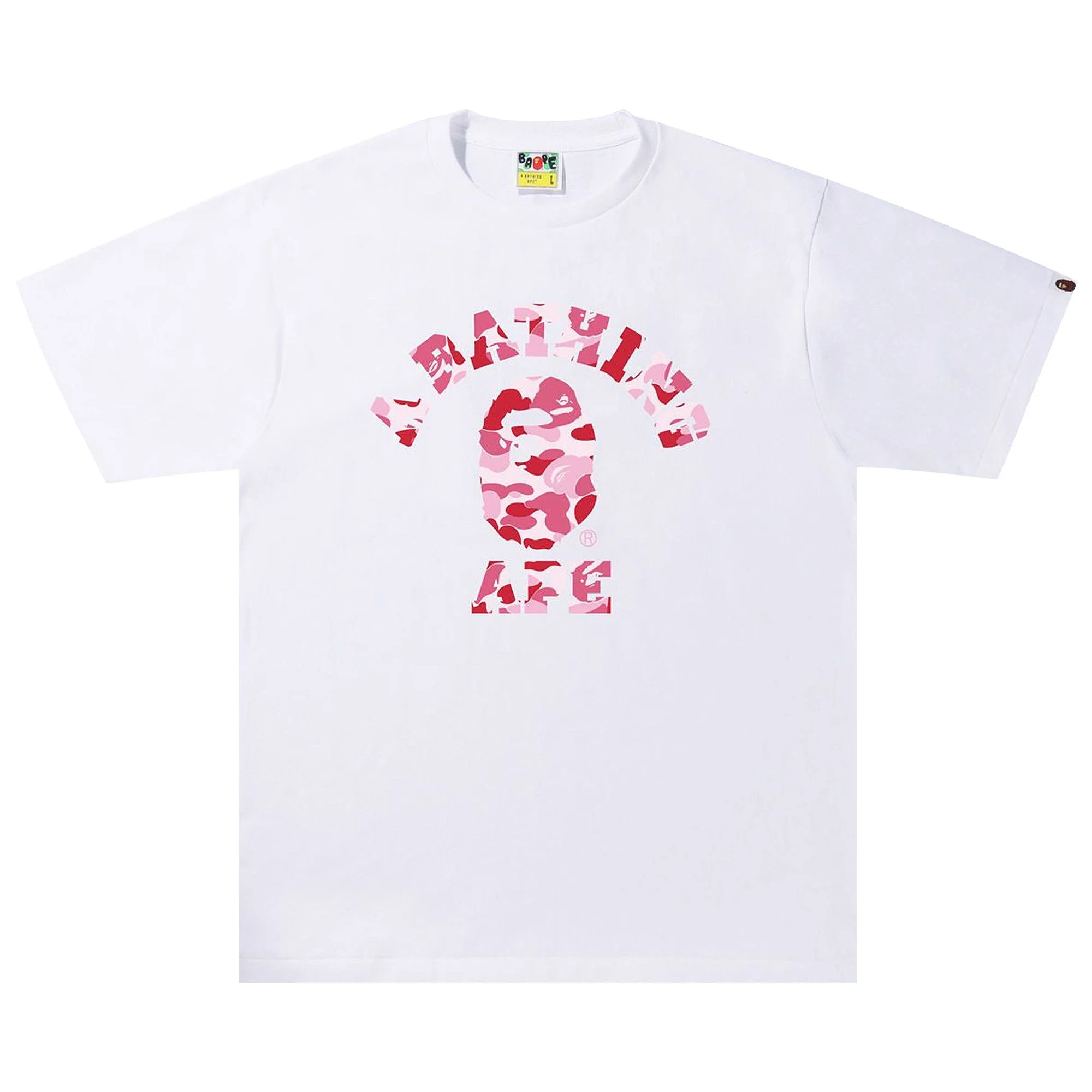 BAPE ABC Camo College Tee 'White/Pink' - 1