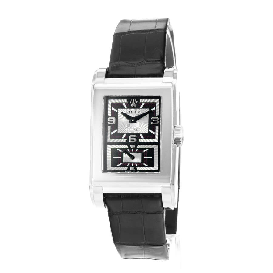 Pre-owned Rolex Cellini Prince Hand Wind Black Dial Men's Watch 5443 - 4