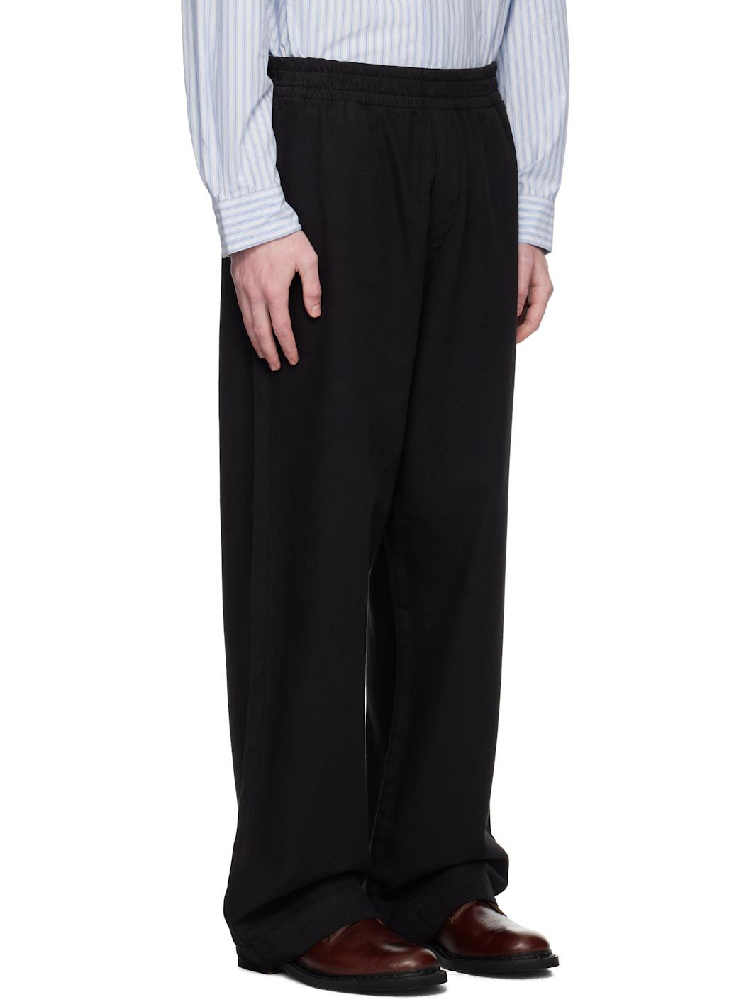 Black Elasticated Wide Leg Trousers - 2
