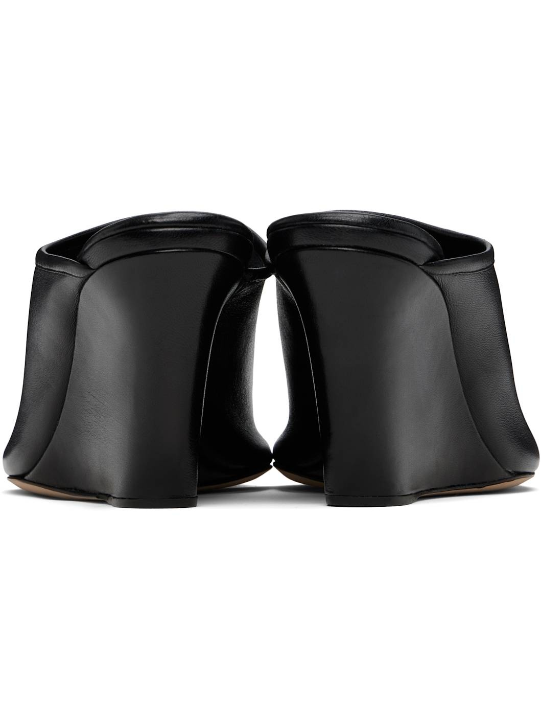 Black 75mm Stretch Mules - 2