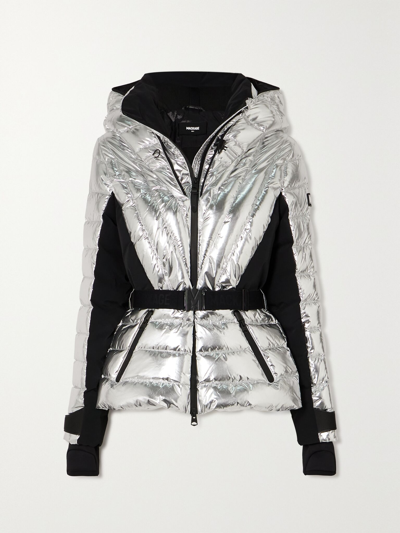 + NET SUSTAIN Elita metallic quilted down ski jacket Silver - 1
