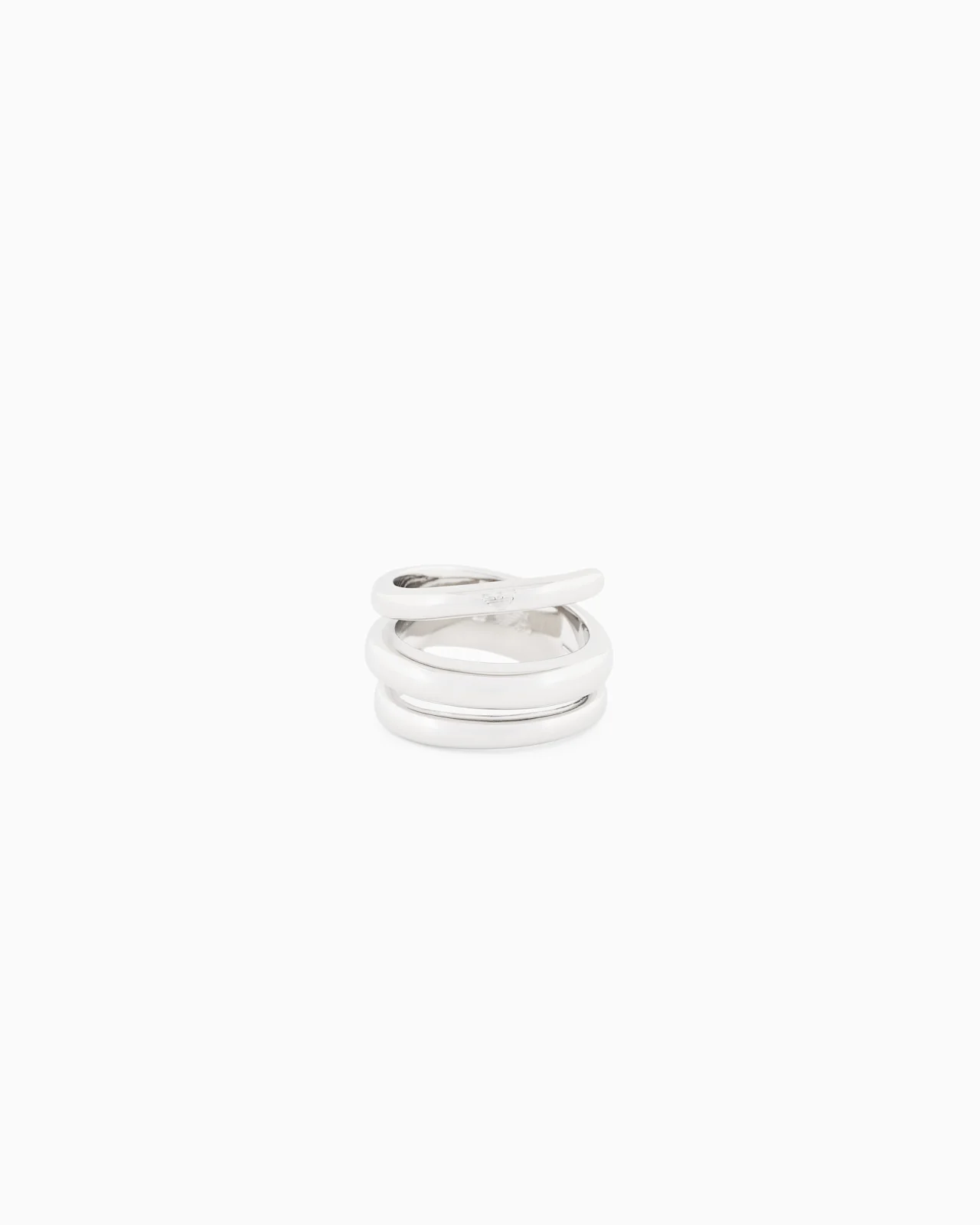 SILVER-TONE BRASS PRE-STACKED RING - 1