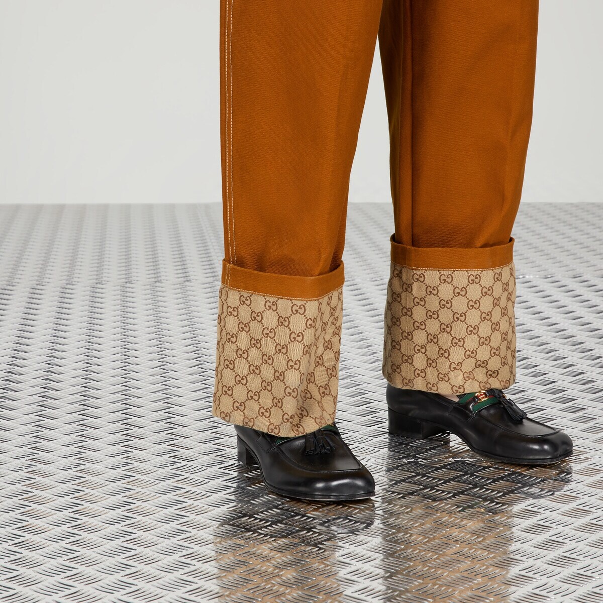 Canvas overall with Interlocking G patch - 3