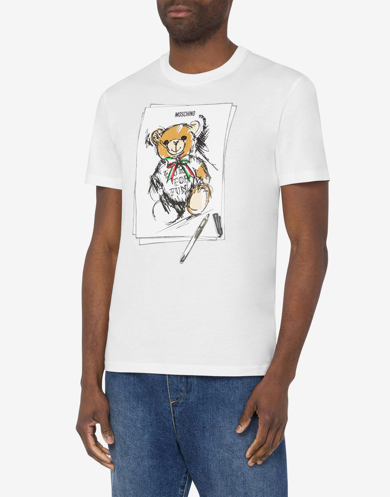 Moschino ORGANIC JERSEY T-SHIRT TEDDY BEAR outlook