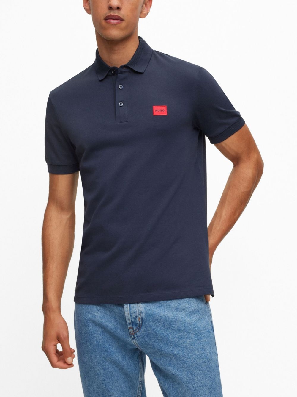 logo-patch cotton piqué polo shirt - 3