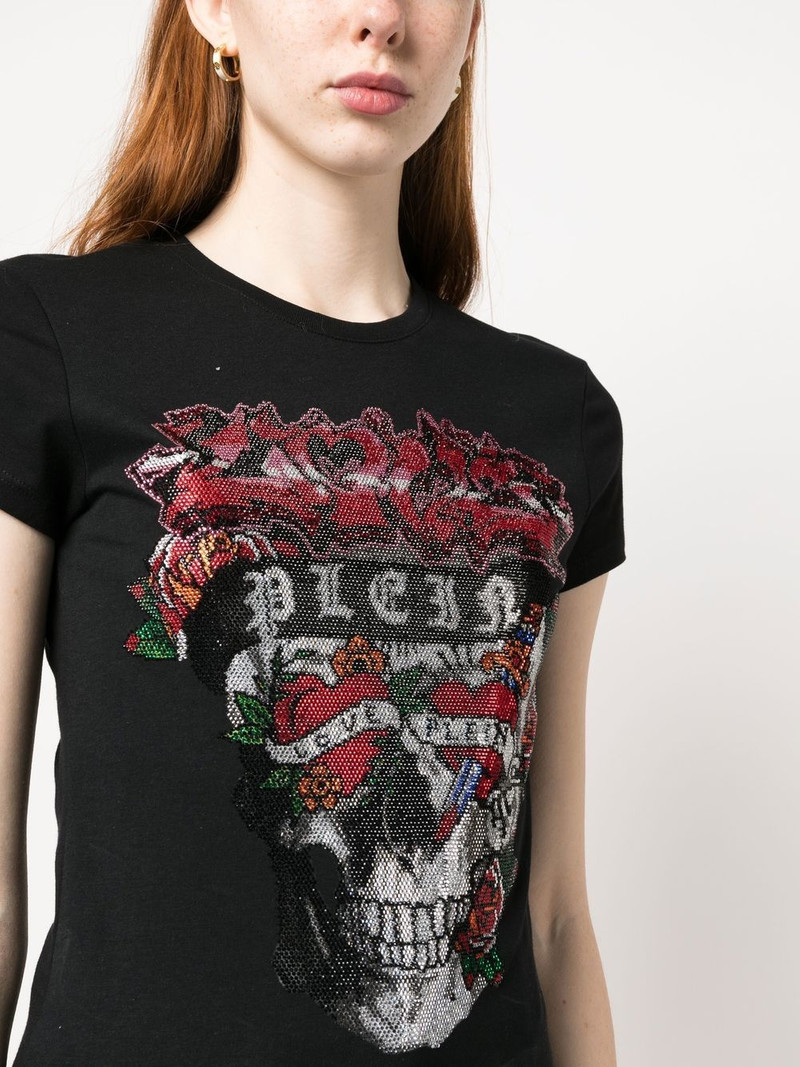 rhinestone-embellished short-sleeve T-shirt 5