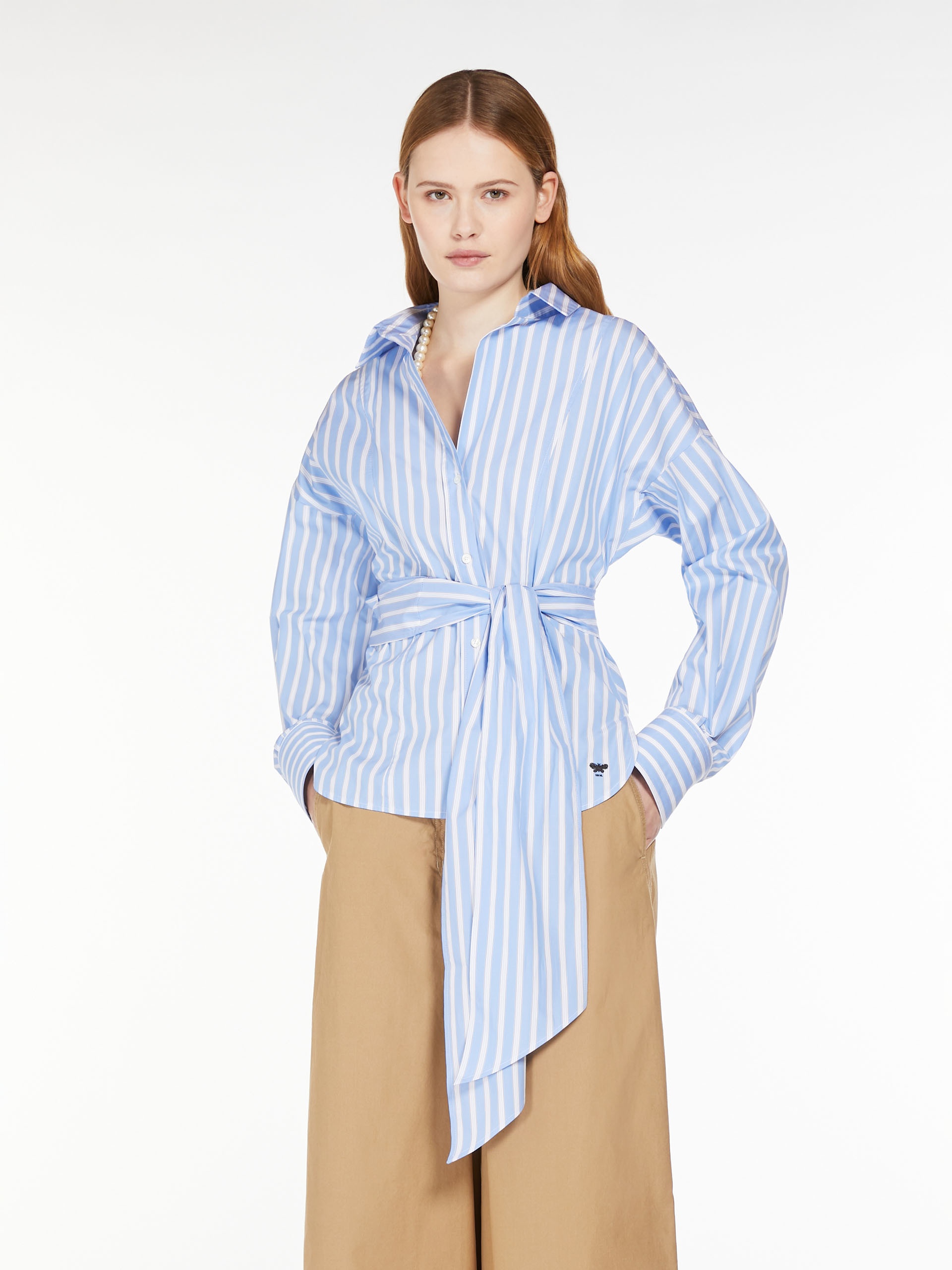 TORINO Cotton poplin crossover shirt - 5