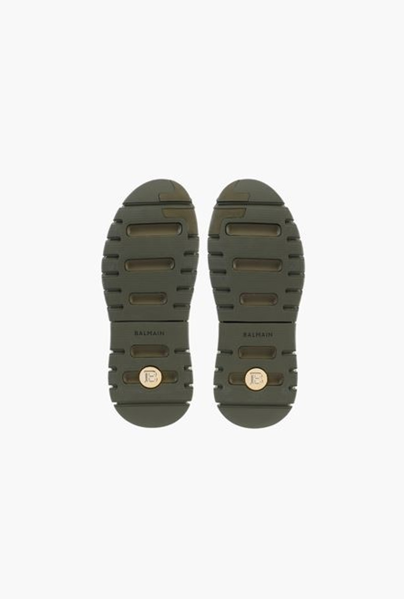 Khaki mesh and suede B-Army sneakers 5