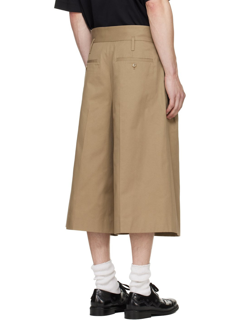 Beige Peeling Waist Wide Leg Shorts 3