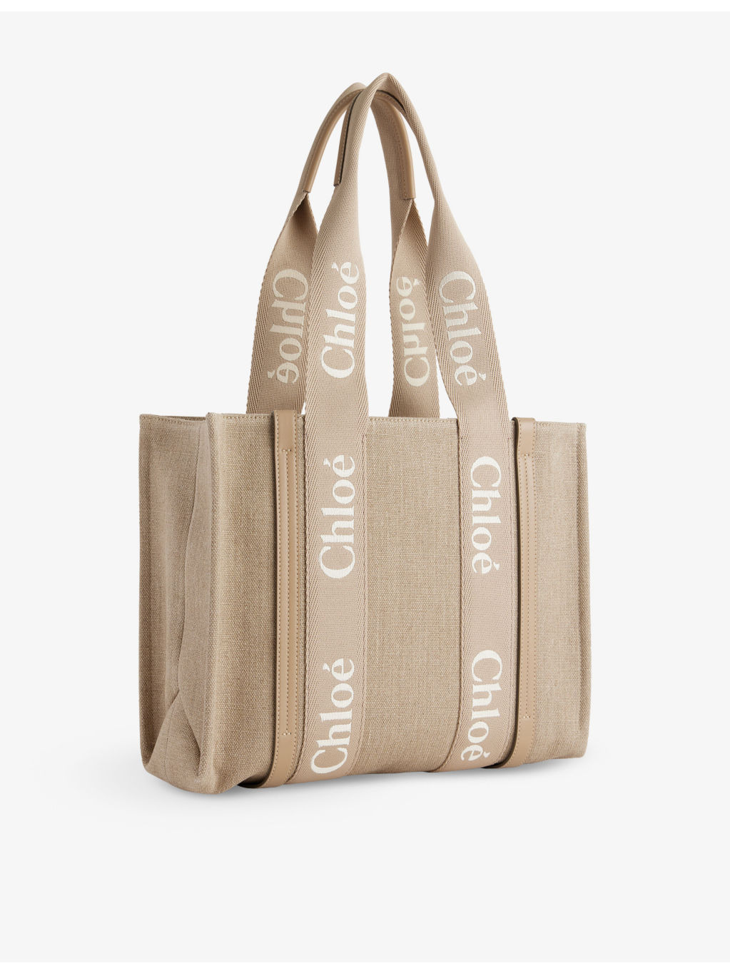 Woody medium linen tote bag - 4