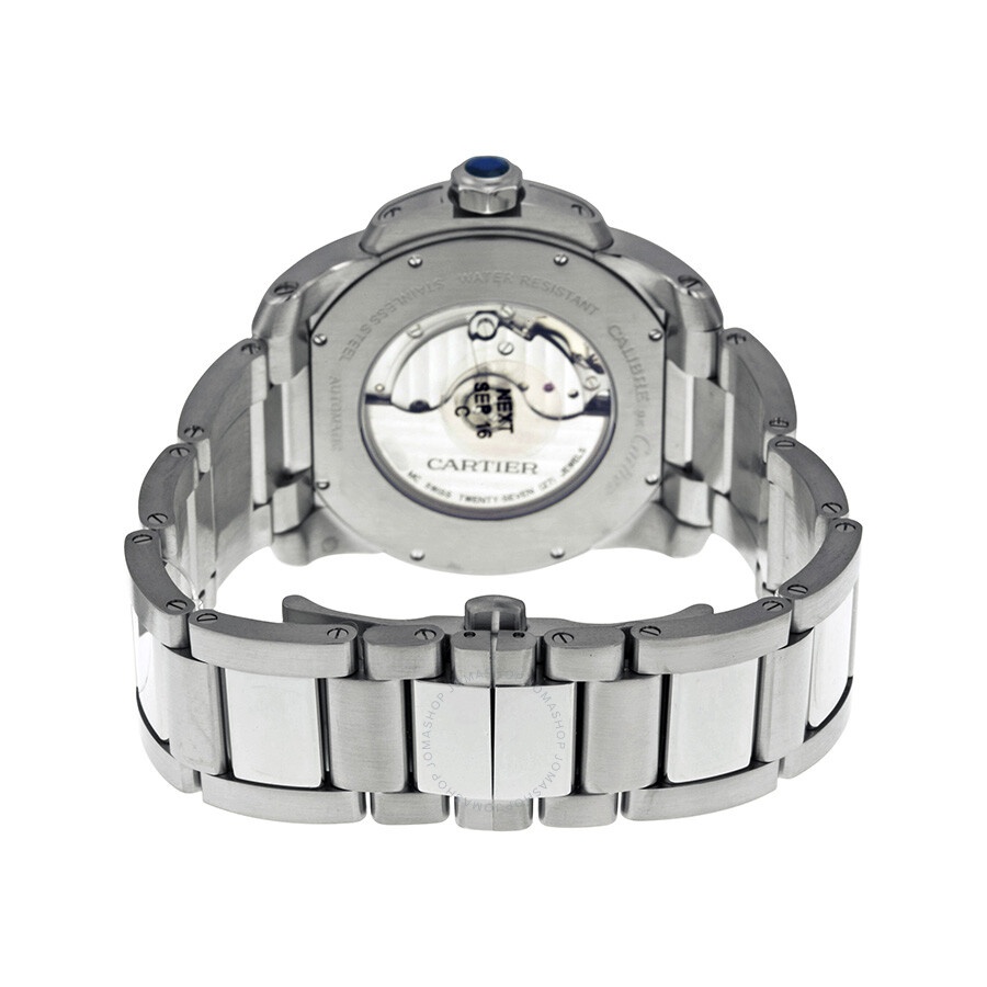 Pre-owned Cartier Calibre De Cartier Silver Opaline Dial Men's Watch W7100015 - 3