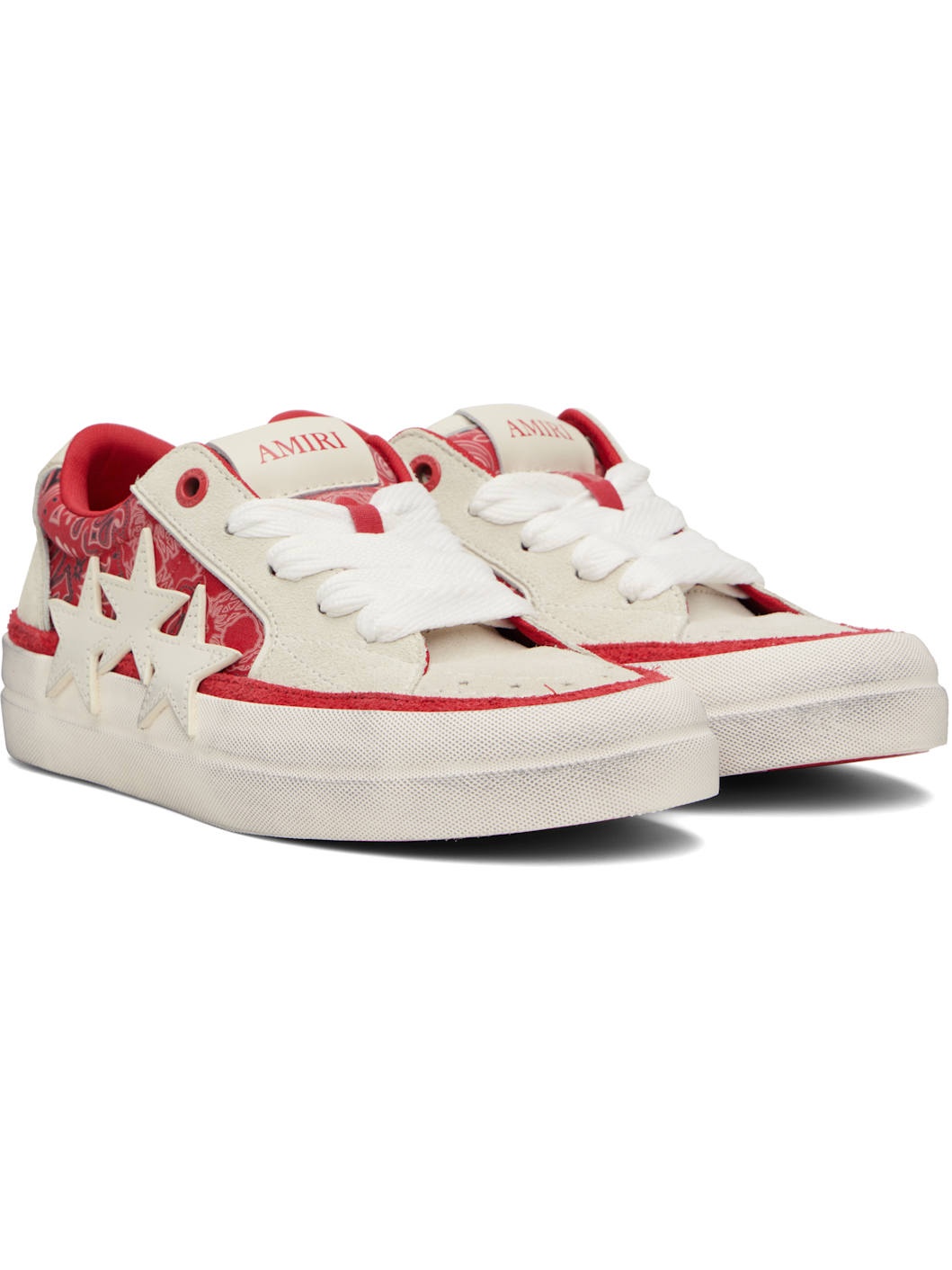 Red & White Bandana Sunset Skate Sneakers - 4
