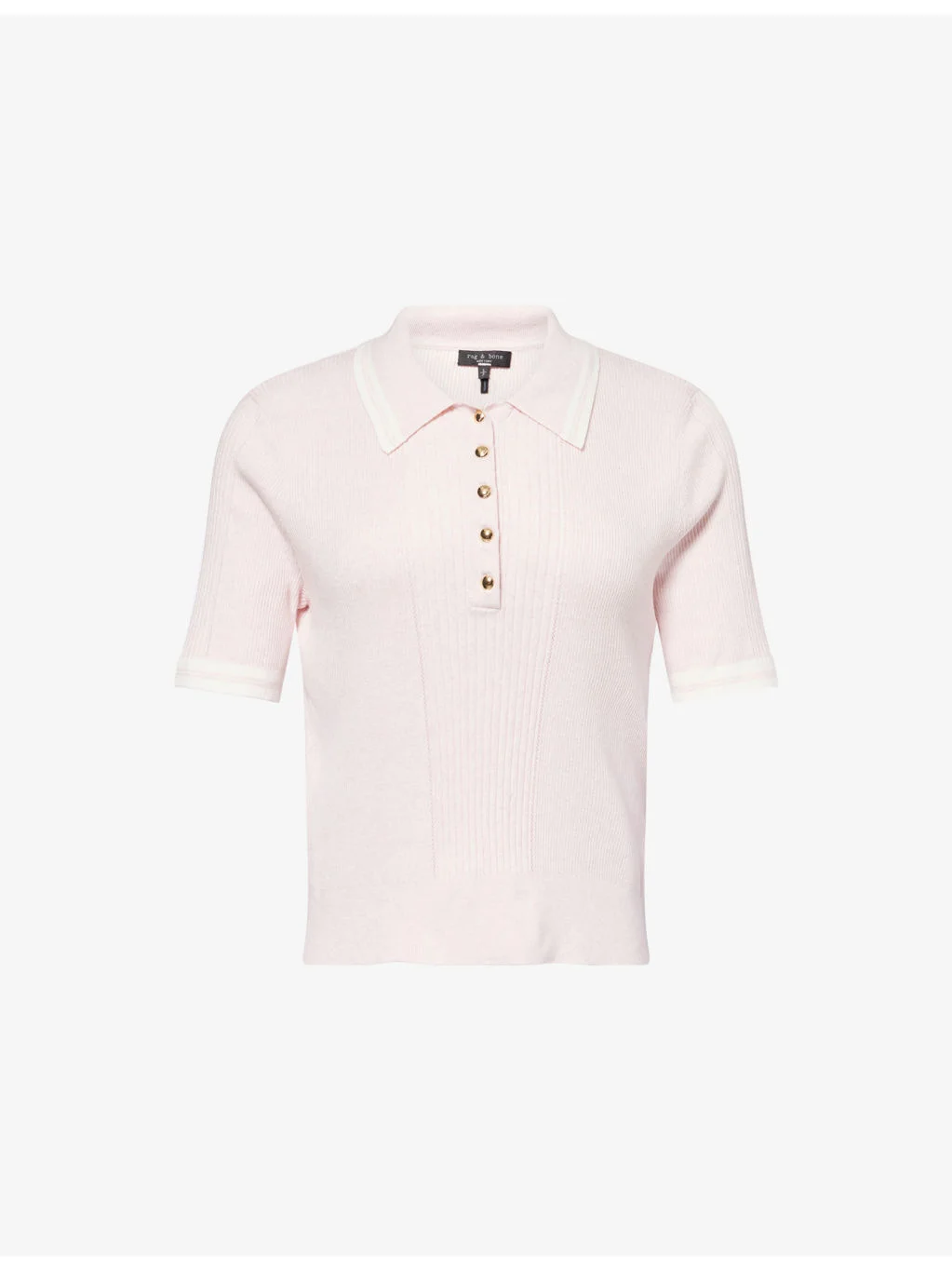 Laurie Tipped-Collar Cotton and Cashmere-Blend Polo Shirt - 1