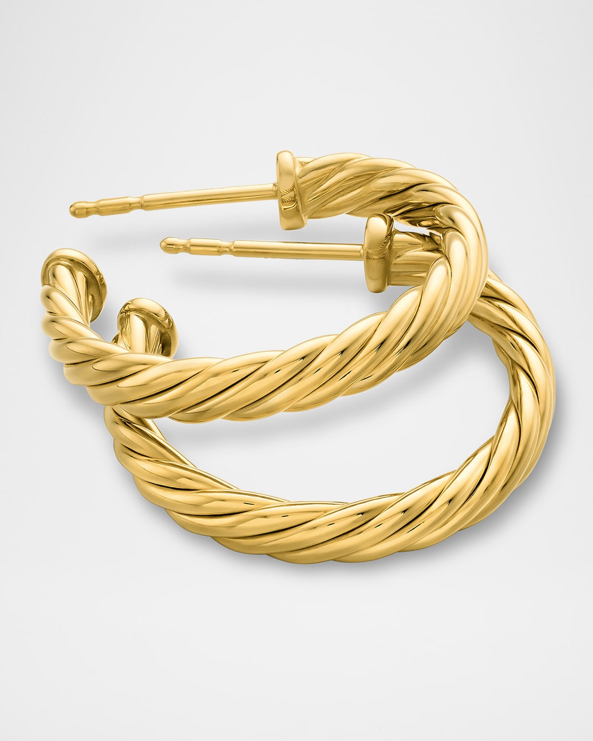 Cablespira Hoop Earrings in 18K Gold, 0.75"L - 7