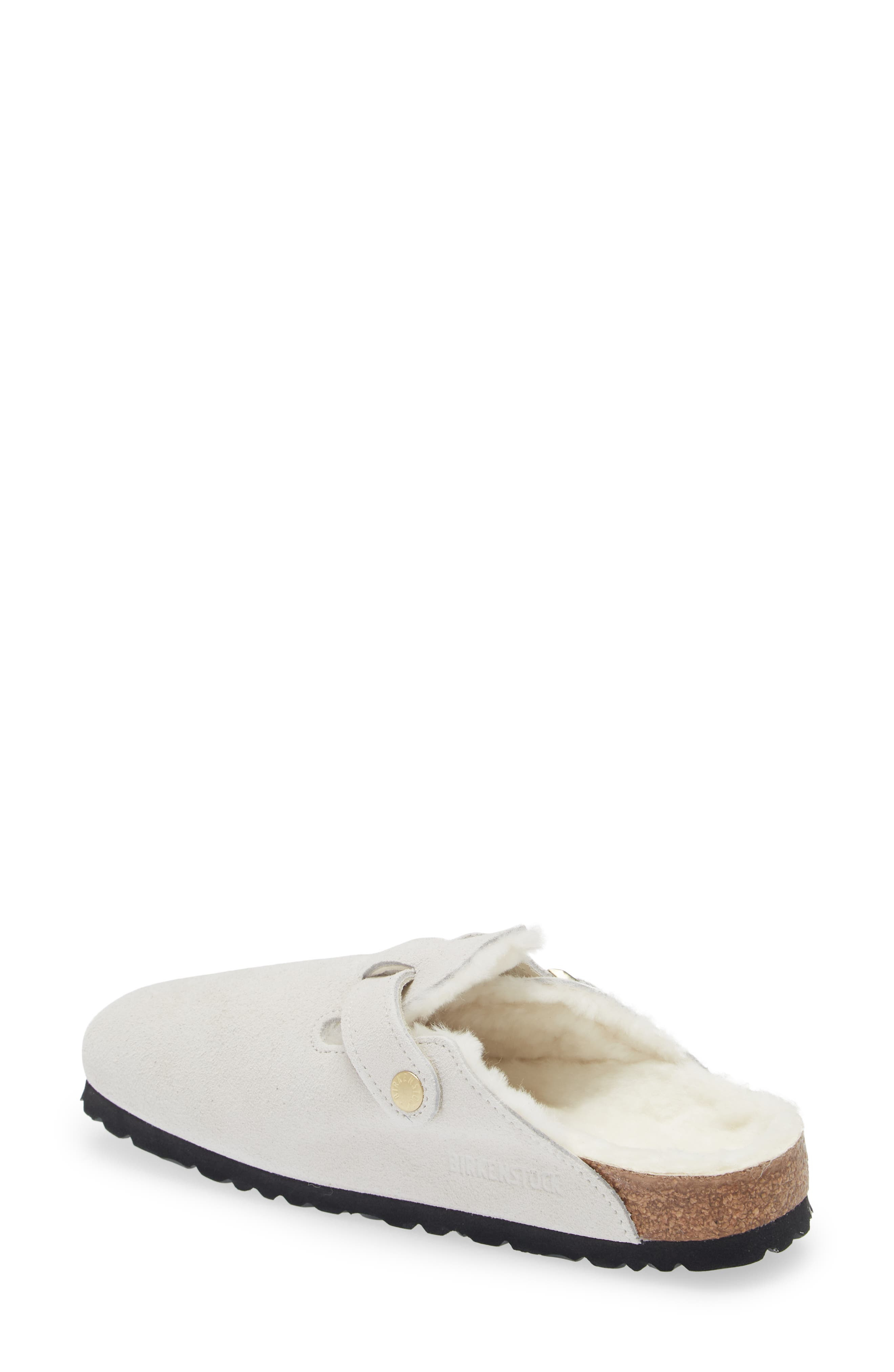 Birkenstock Boston Genuine Shearling Lined Clog in Antique White/Antique White at Nordstrom - 2