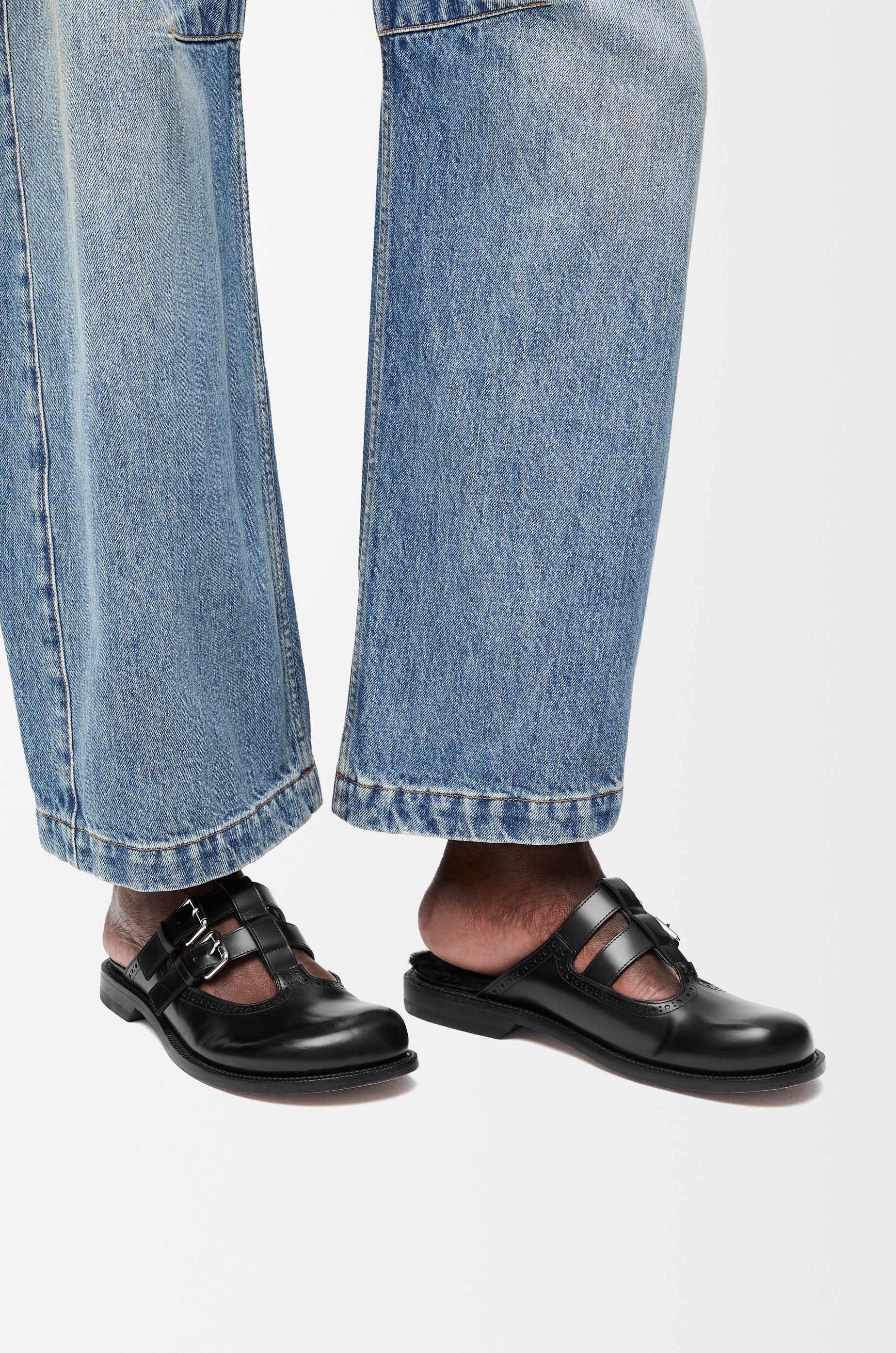 Campo Mary Jane mule in brushed calfskin and shearling - 2