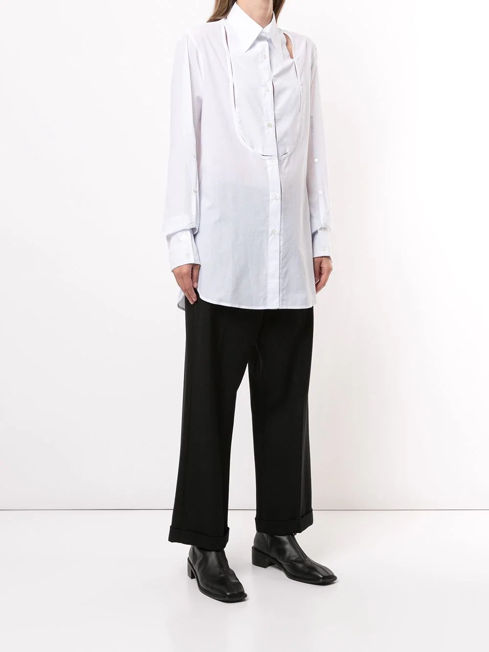 longline tuxedo shirt - 3