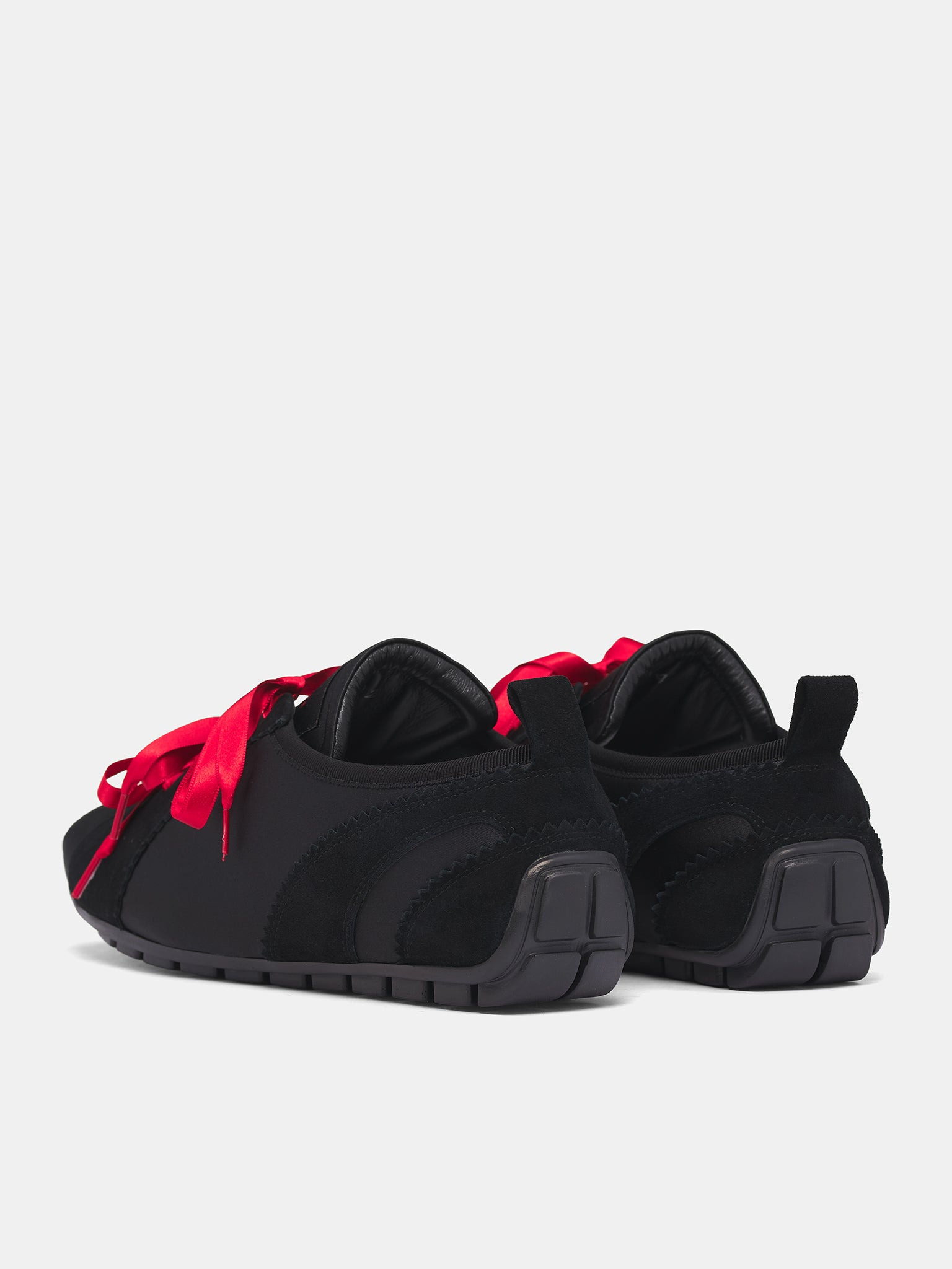 Black Suede Ballerina Grip Trainers - 5