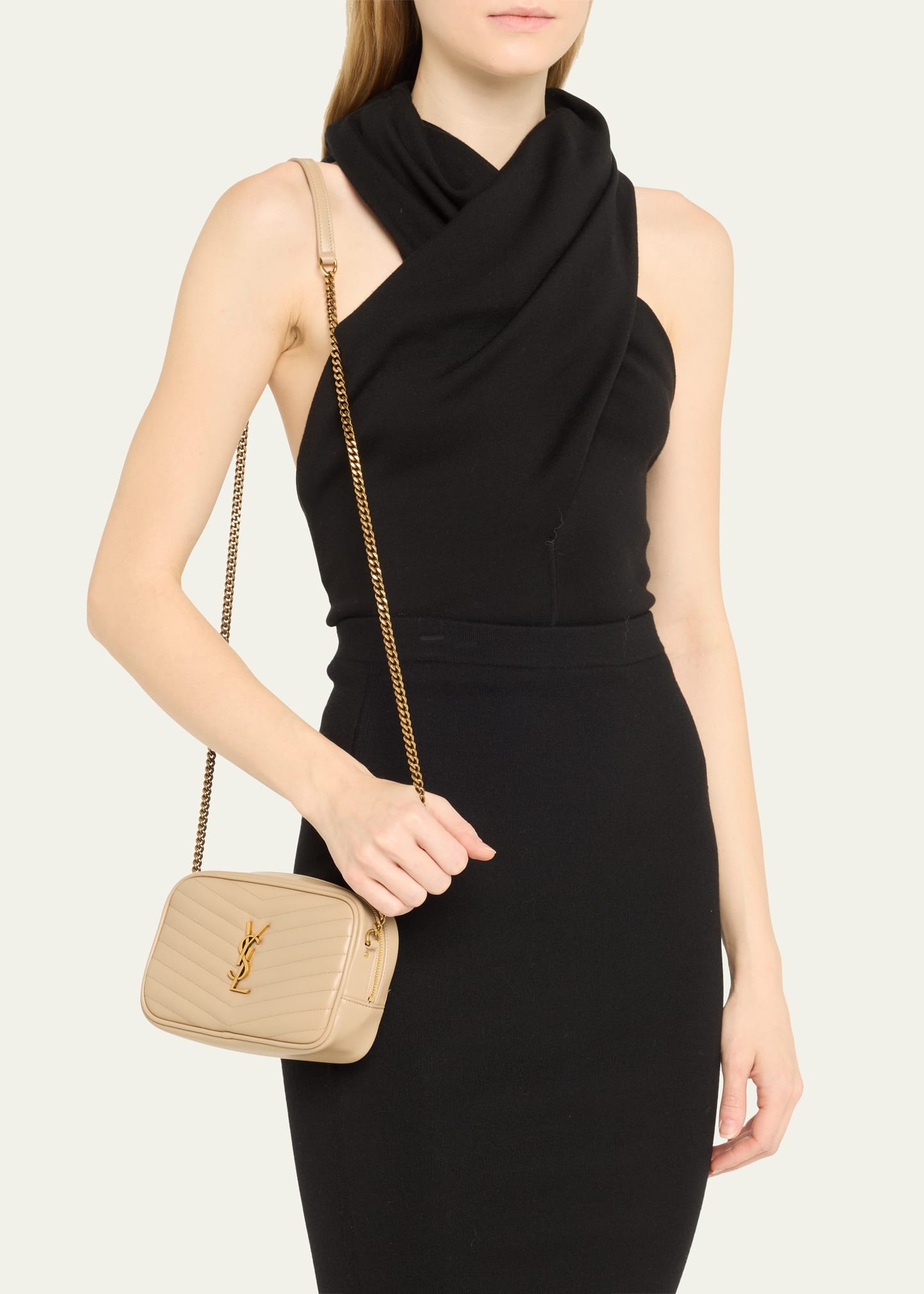 Lou Mini YSL Camera Bag in Smooth Quilted Leather - 2