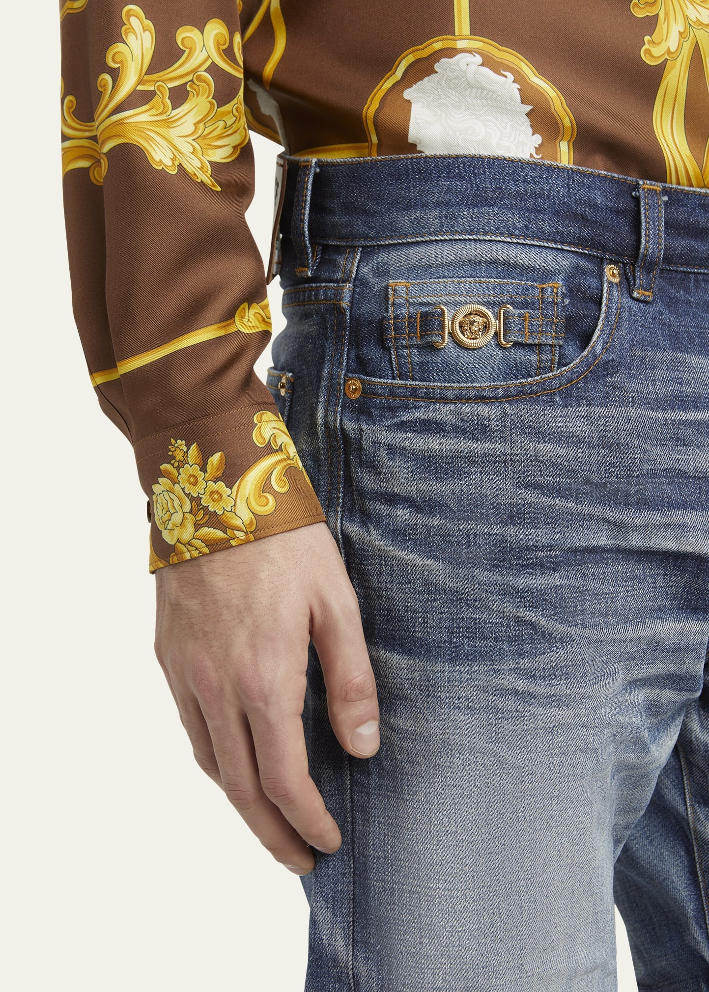 Men's Medusa Stonewashed Jeans - 5