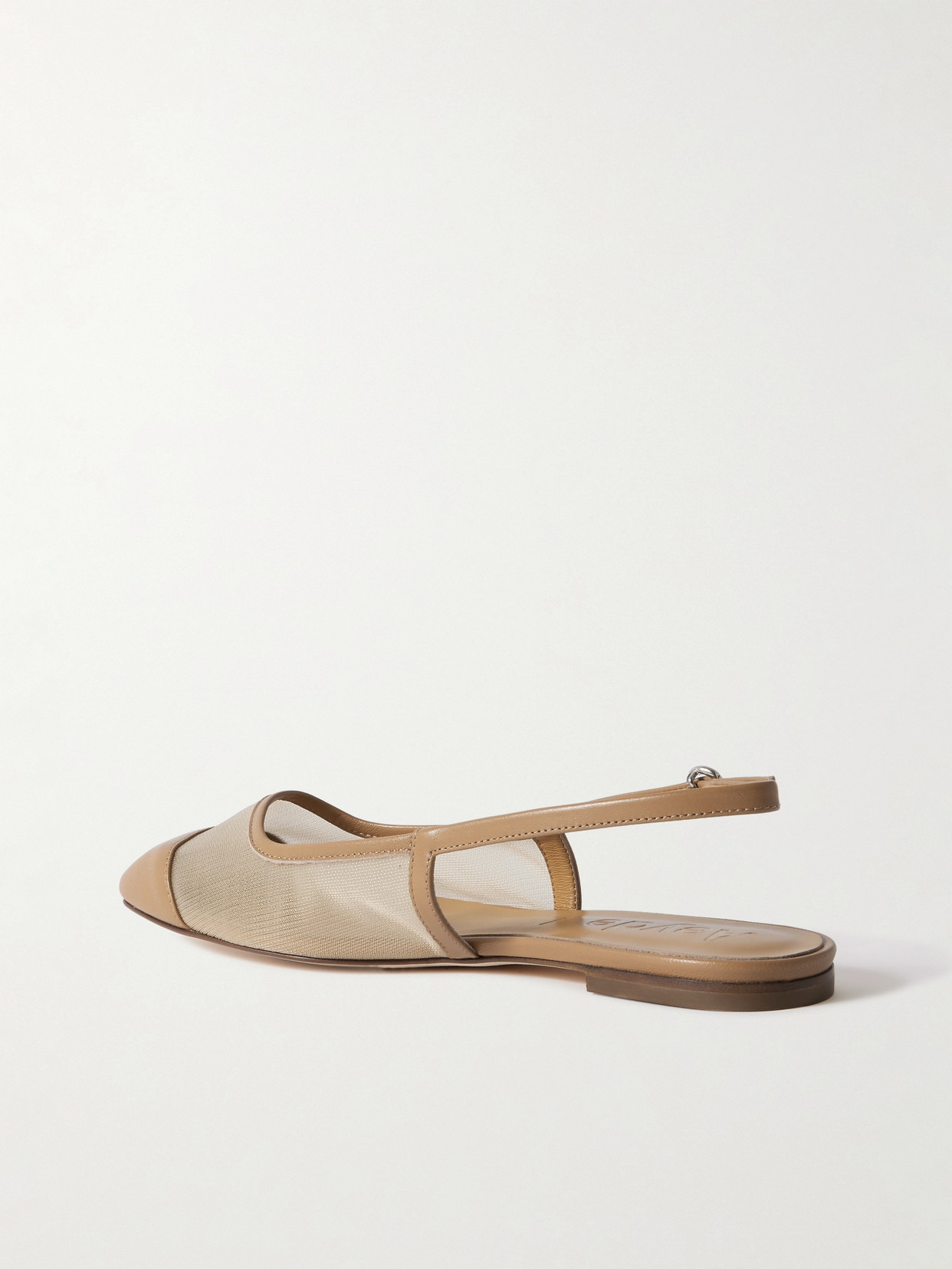 Geraldine Leather-trimmed Mesh Slingback Ballet Flats - 3