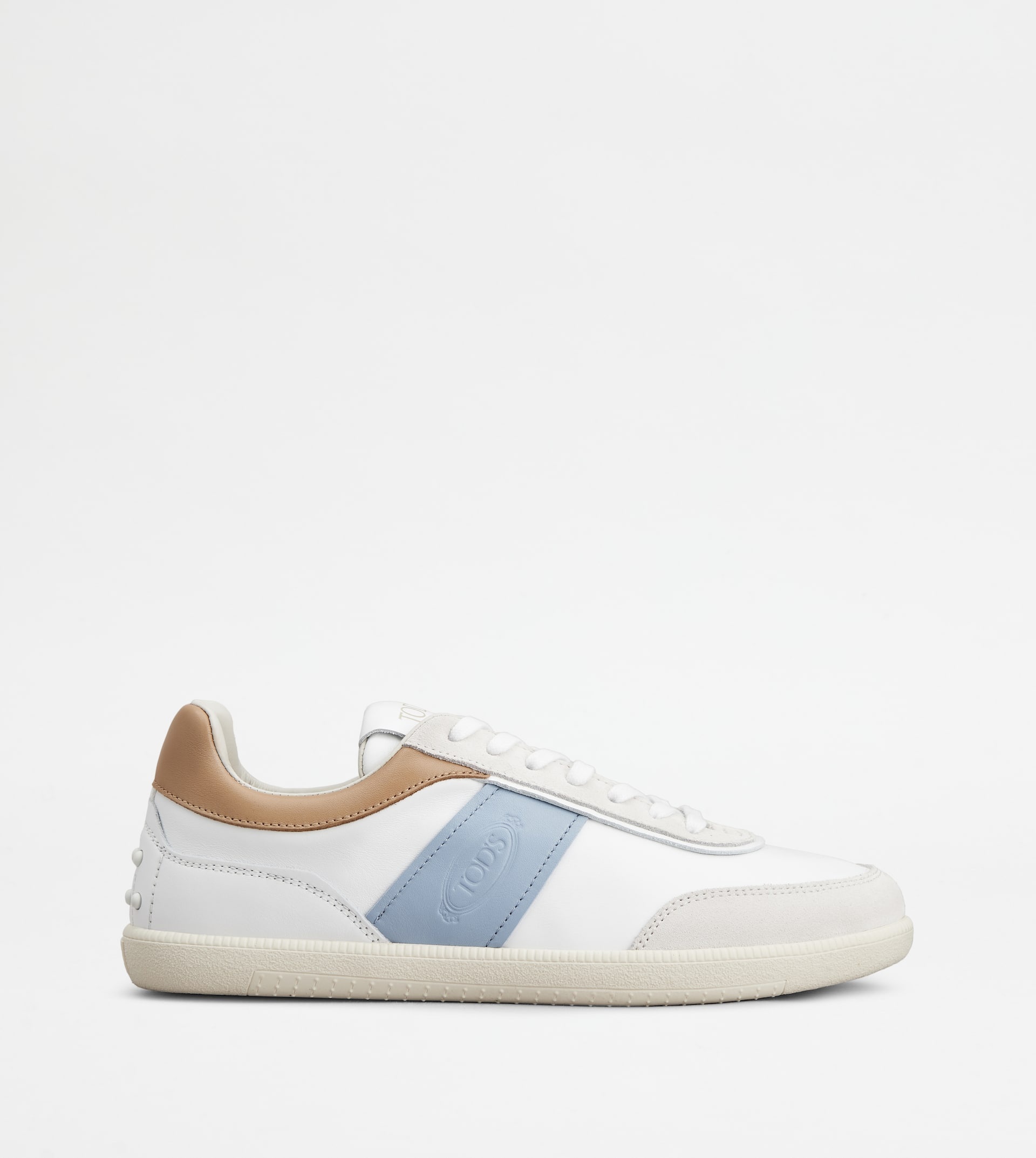TOD'S TABS SNEAKERS IN SUEDE - LIGHT BLUE, WHITE, BEIGE - 1