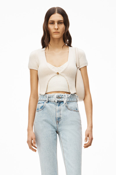 Alexander Wang SHORT-SLEEVE CARDIGAN IN COTTON KNIT outlook