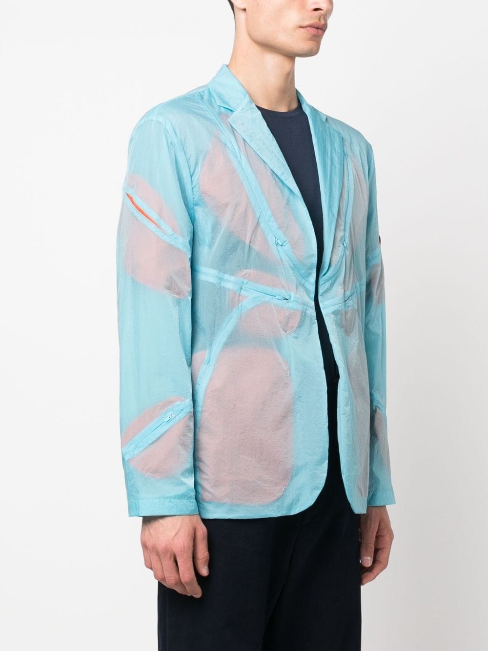 semi-sheer notch-lapels jacket - 3