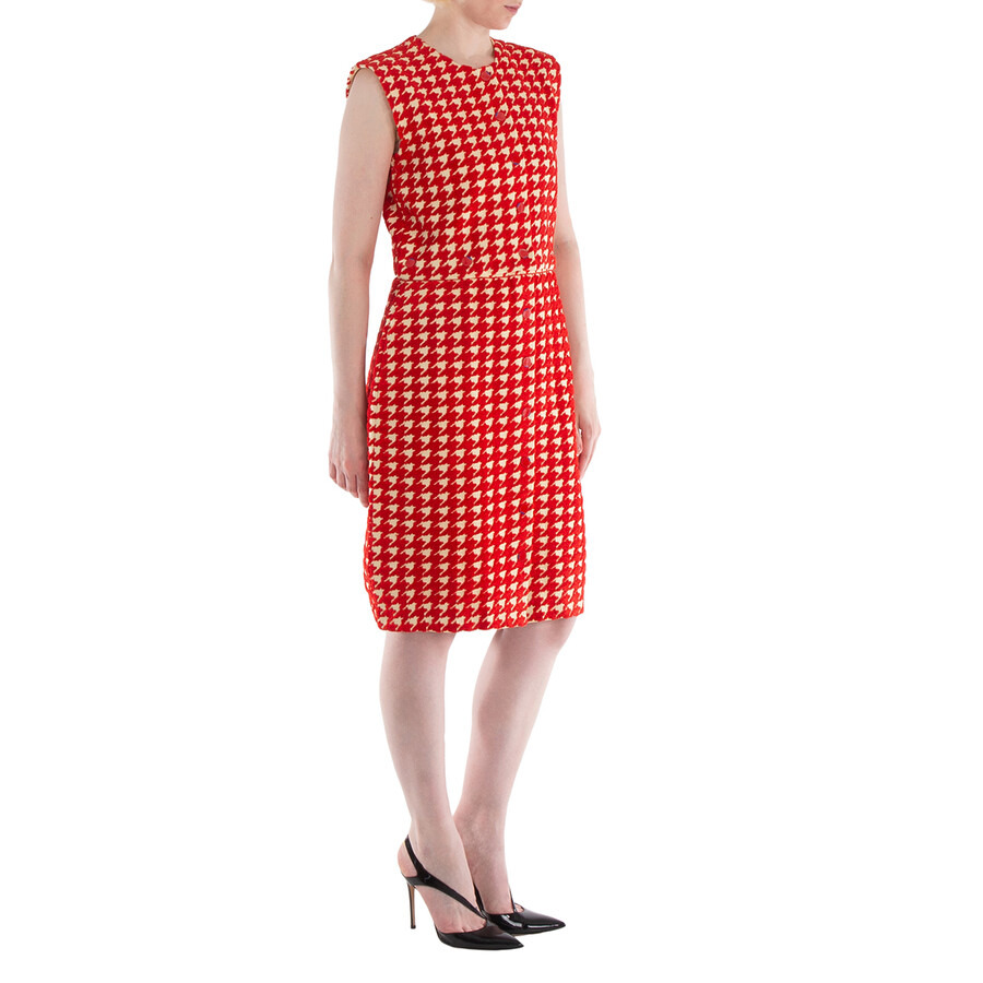 Burberry Sleeveless Houndstooth Pattern Dress - 6