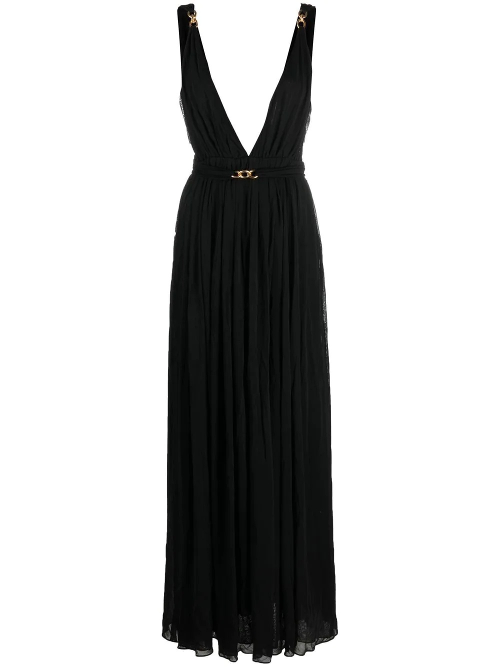chaink-link detail V-neck gown - 1