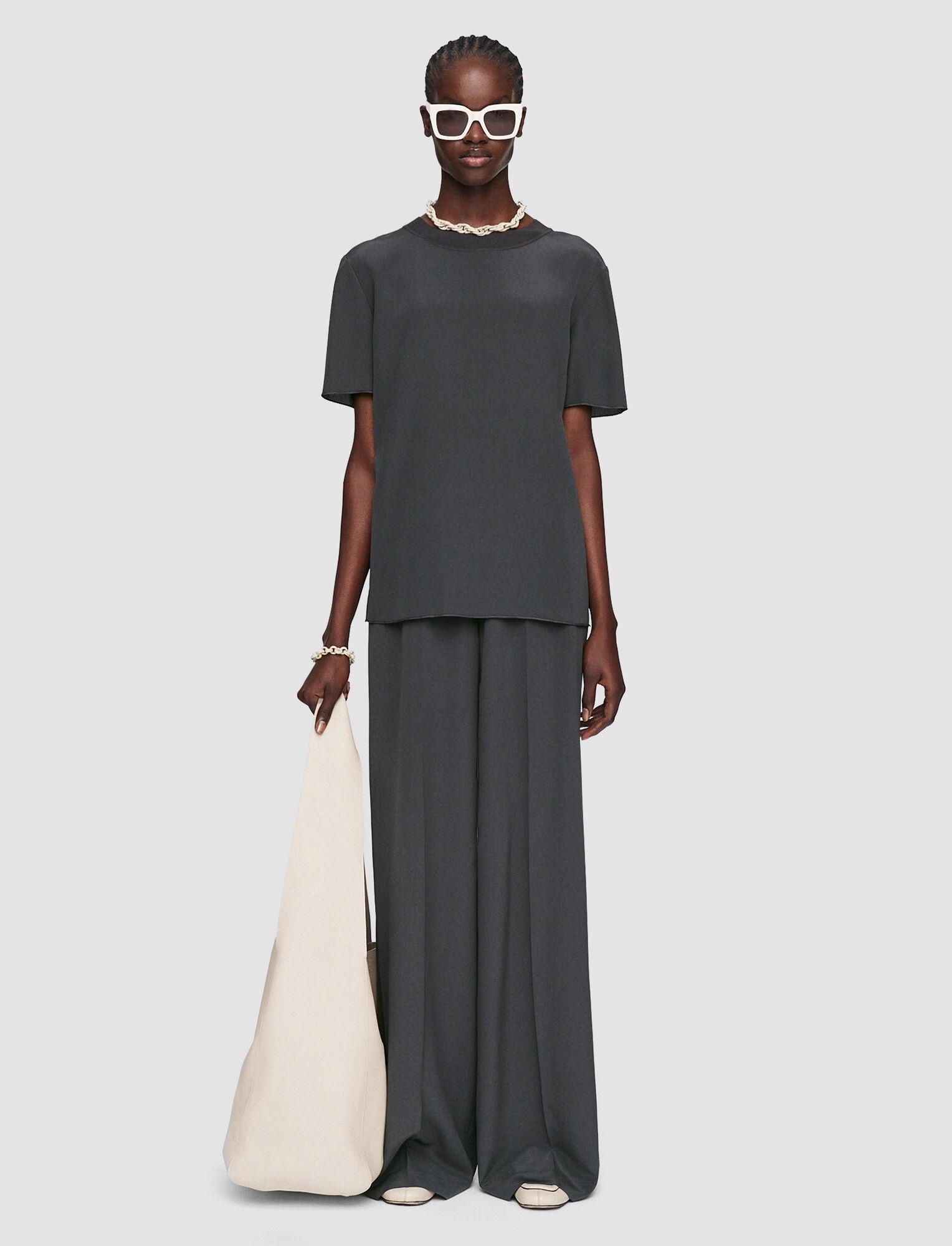 JOSEPH Silk Crepe de Soie Rubin Blouse | REVERSIBLE