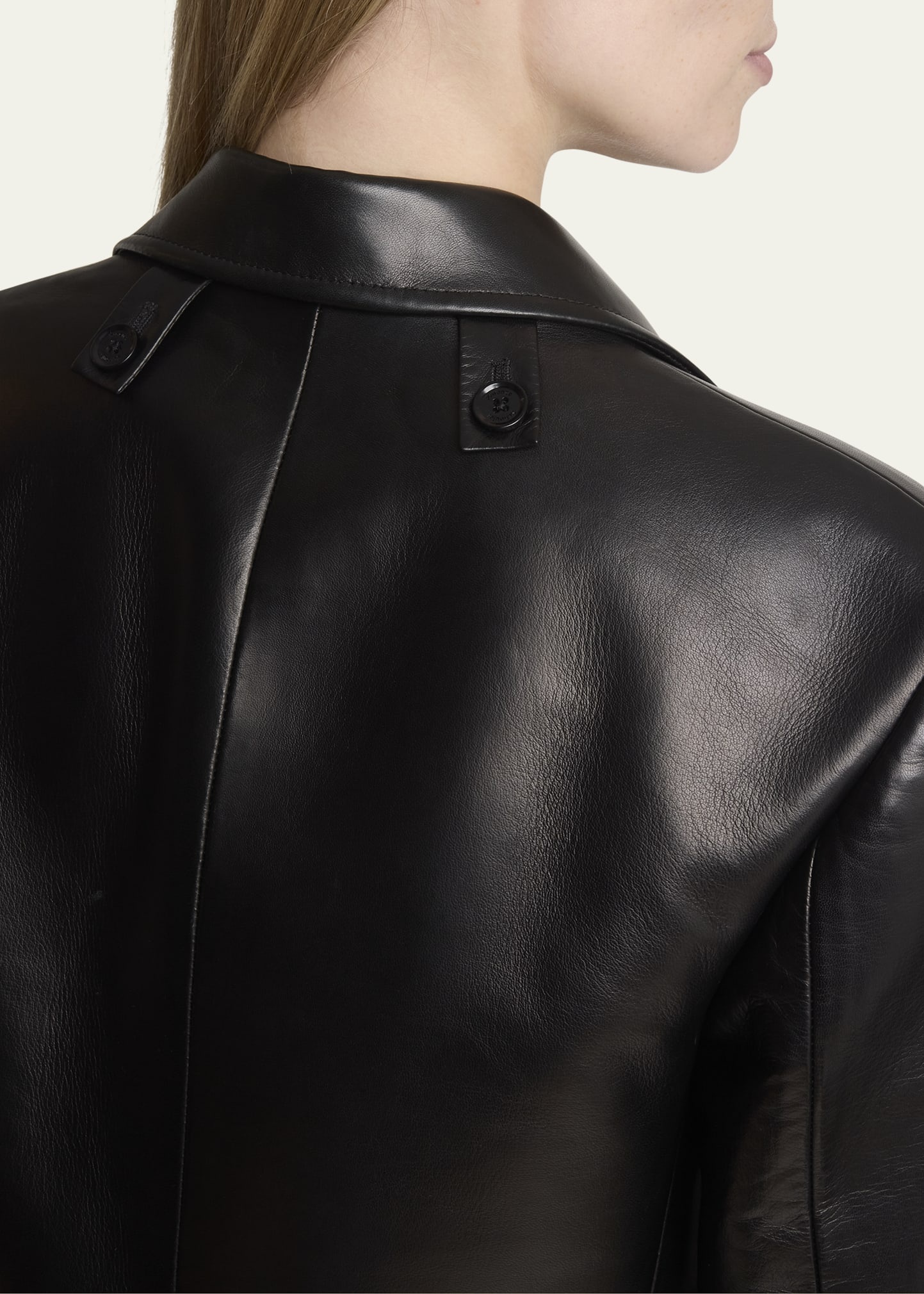 Hayes Open-Front Lambskin Leather Jacket - 5