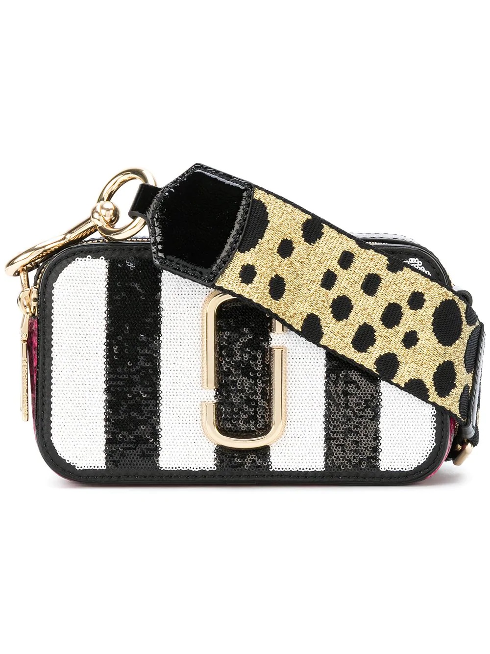 Sequin striped Snapshot small camera bag - 5