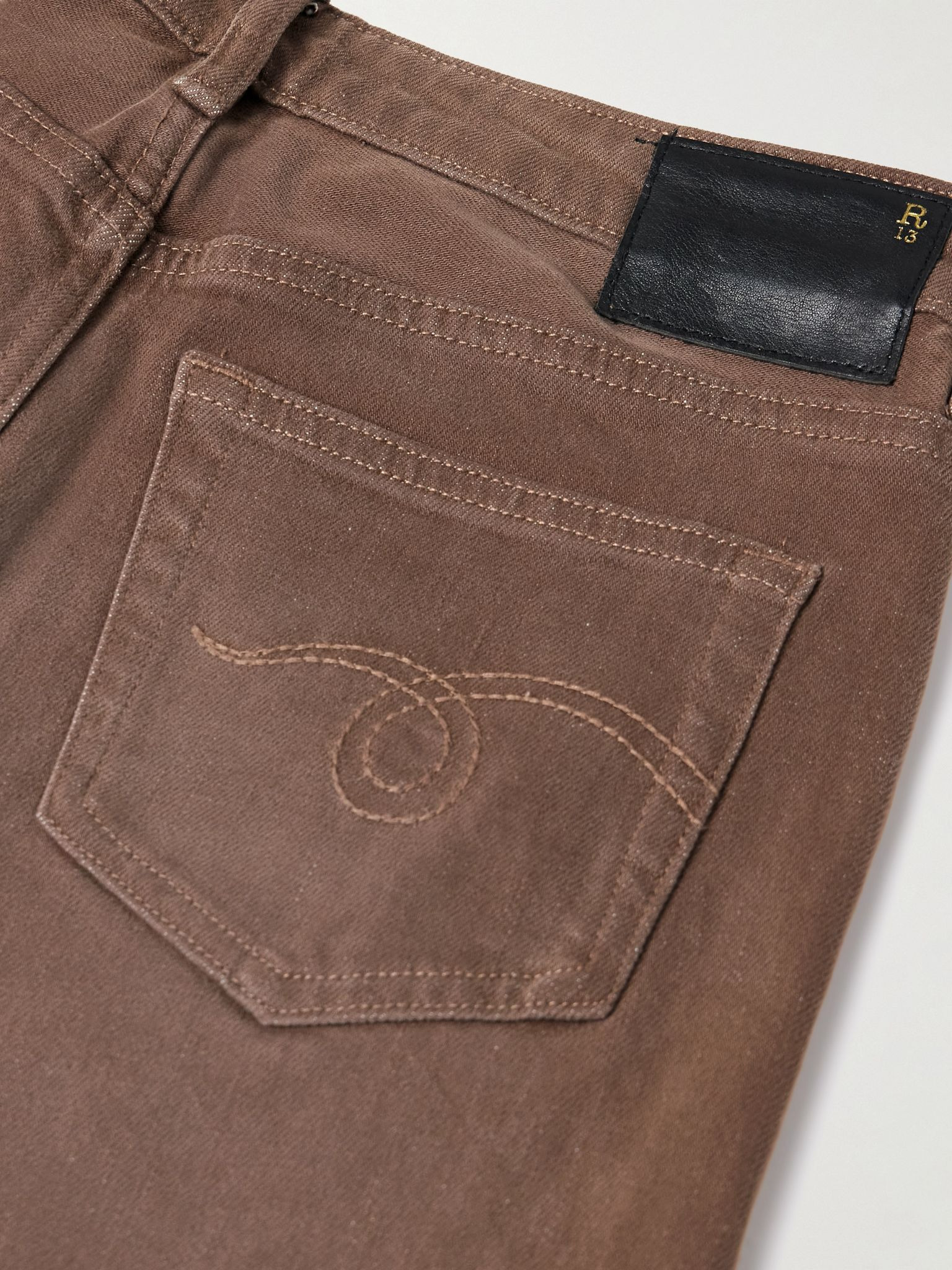 Boy cropped low-rise straight-leg jeans Brown - 6