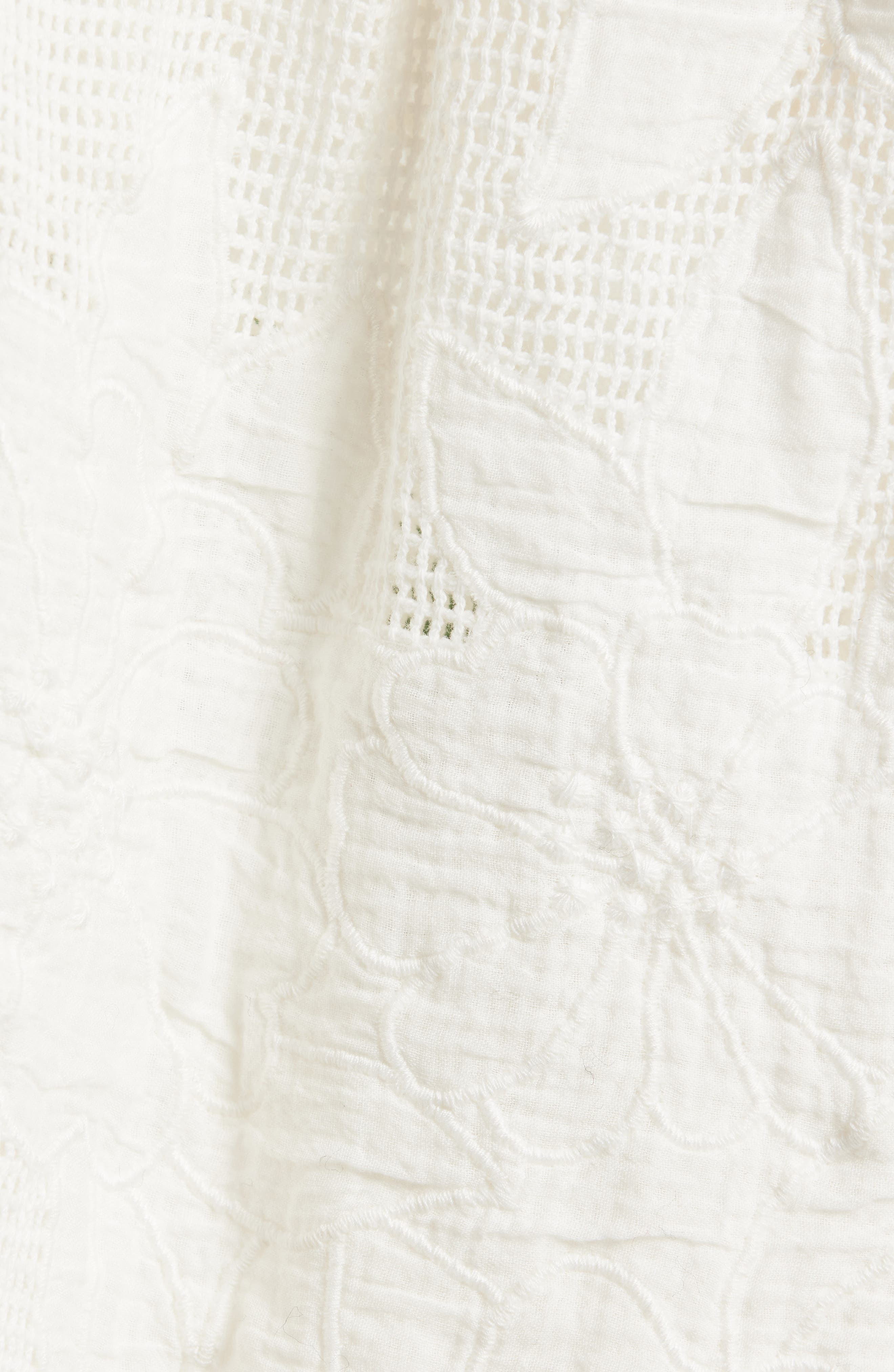 FARM Rio Floral Embroidery Cotton Blend Cover-Up Shorts in White at Nordstrom - 6