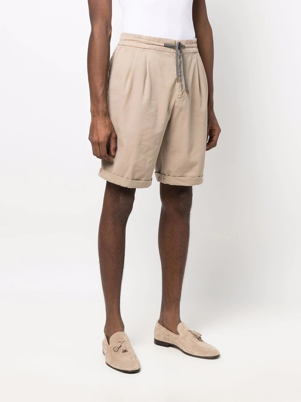 drawstring straight-leg chino shorts - 3