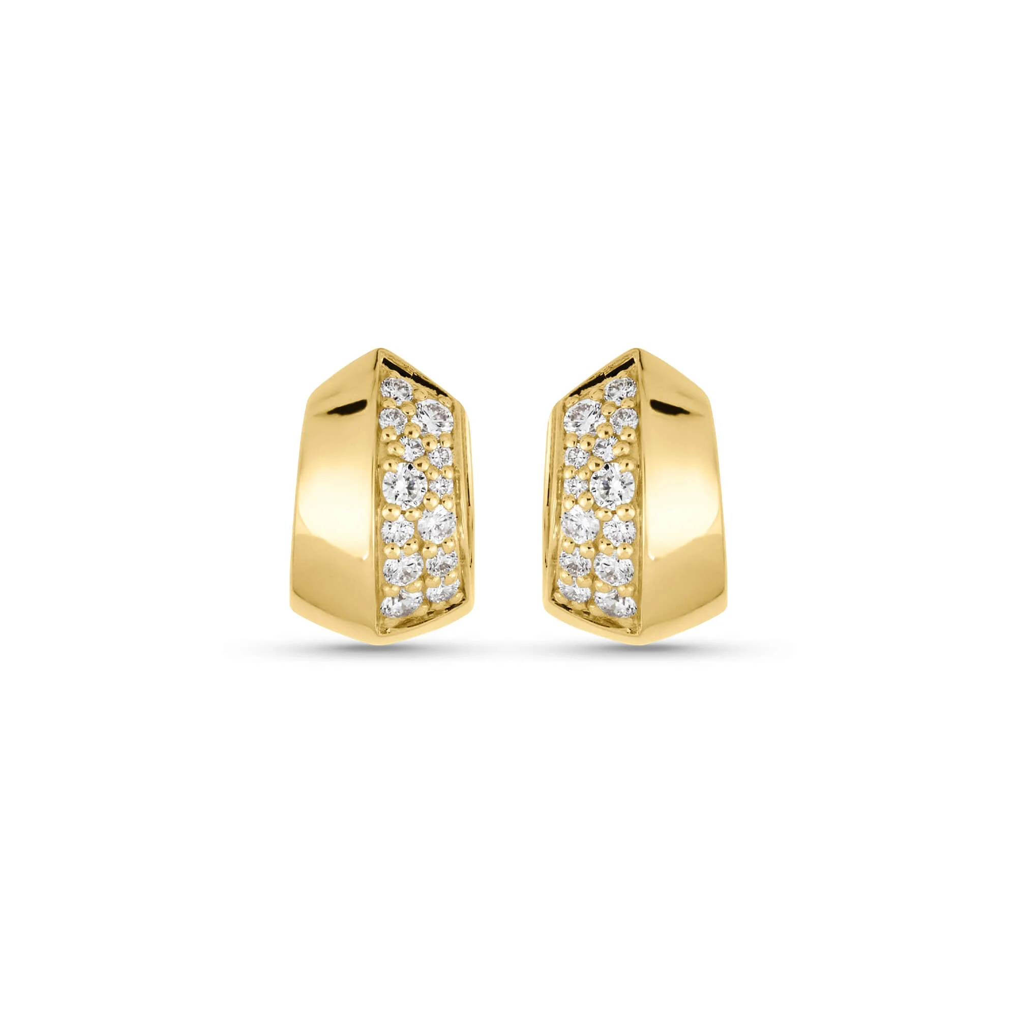 Buvette Diamond Pave Huggie Earrings - 1