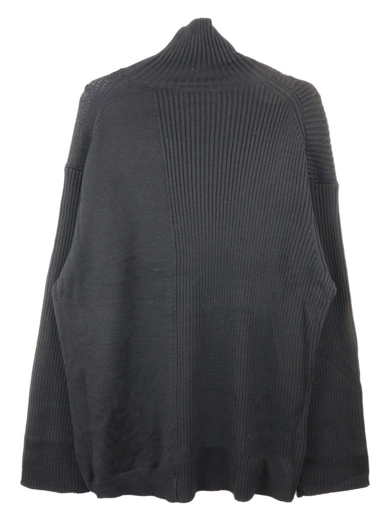 Yohji Yamamoto contrast-rib wool jumper outlook