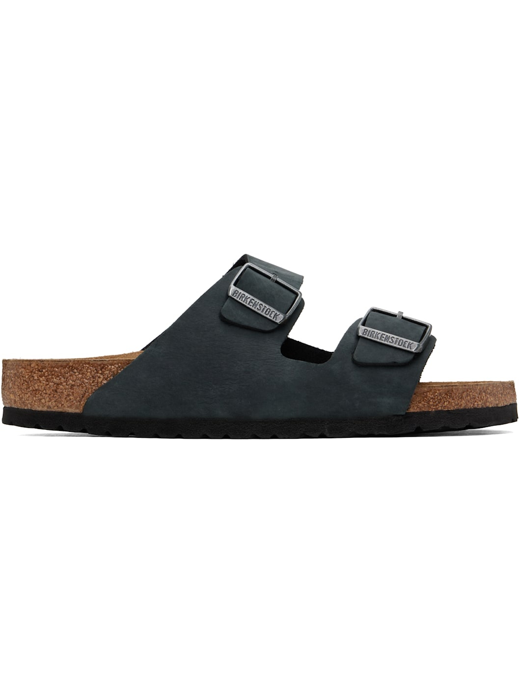 Black Regular Arizona Oiled Leather Sandals - 1