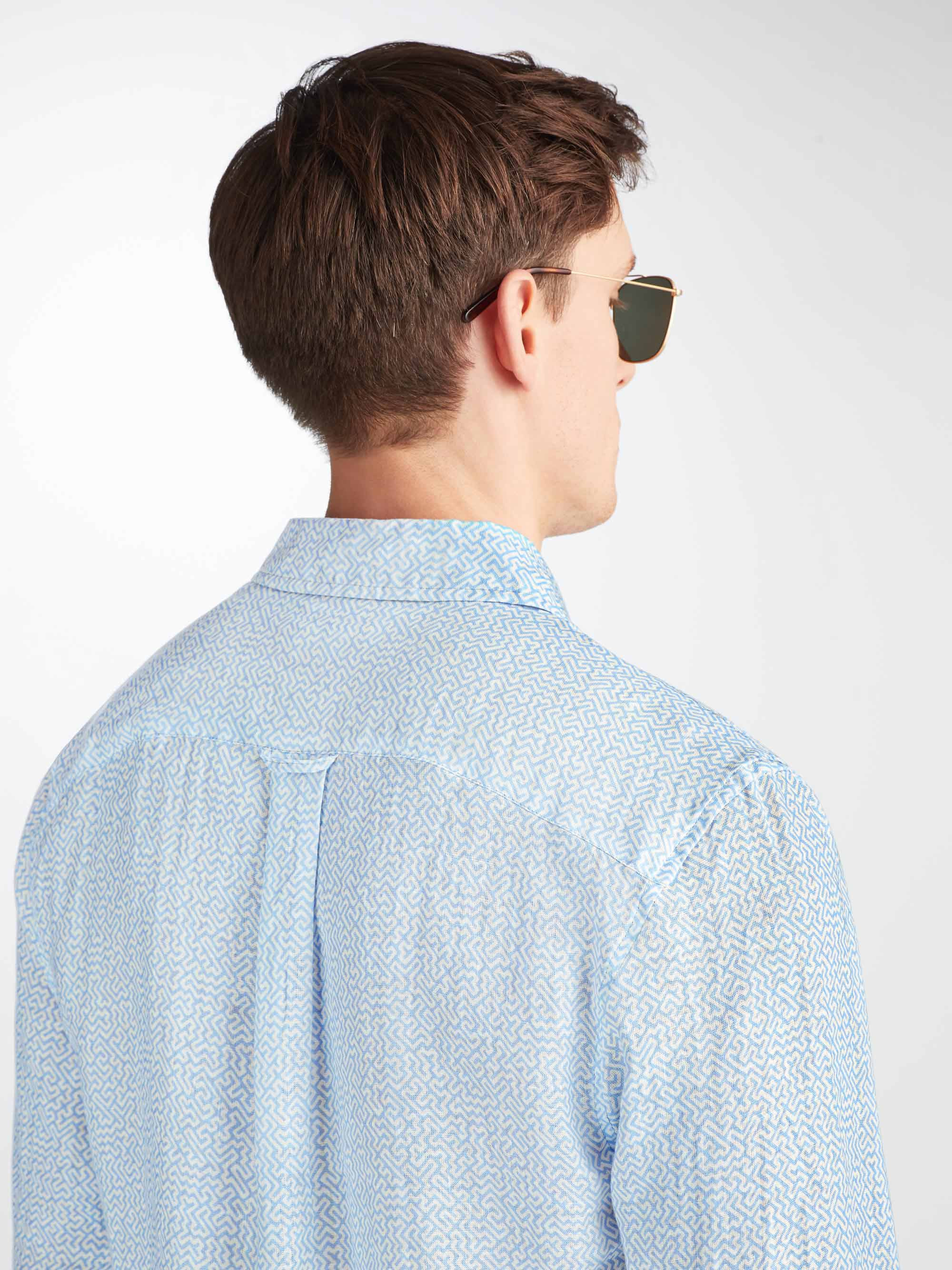 Men's Shirt Milan 24 Linen Blue - 5