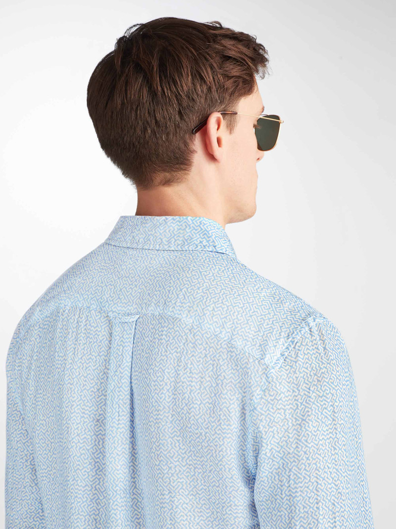 Men's Shirt Milan 24 Linen Blue 5