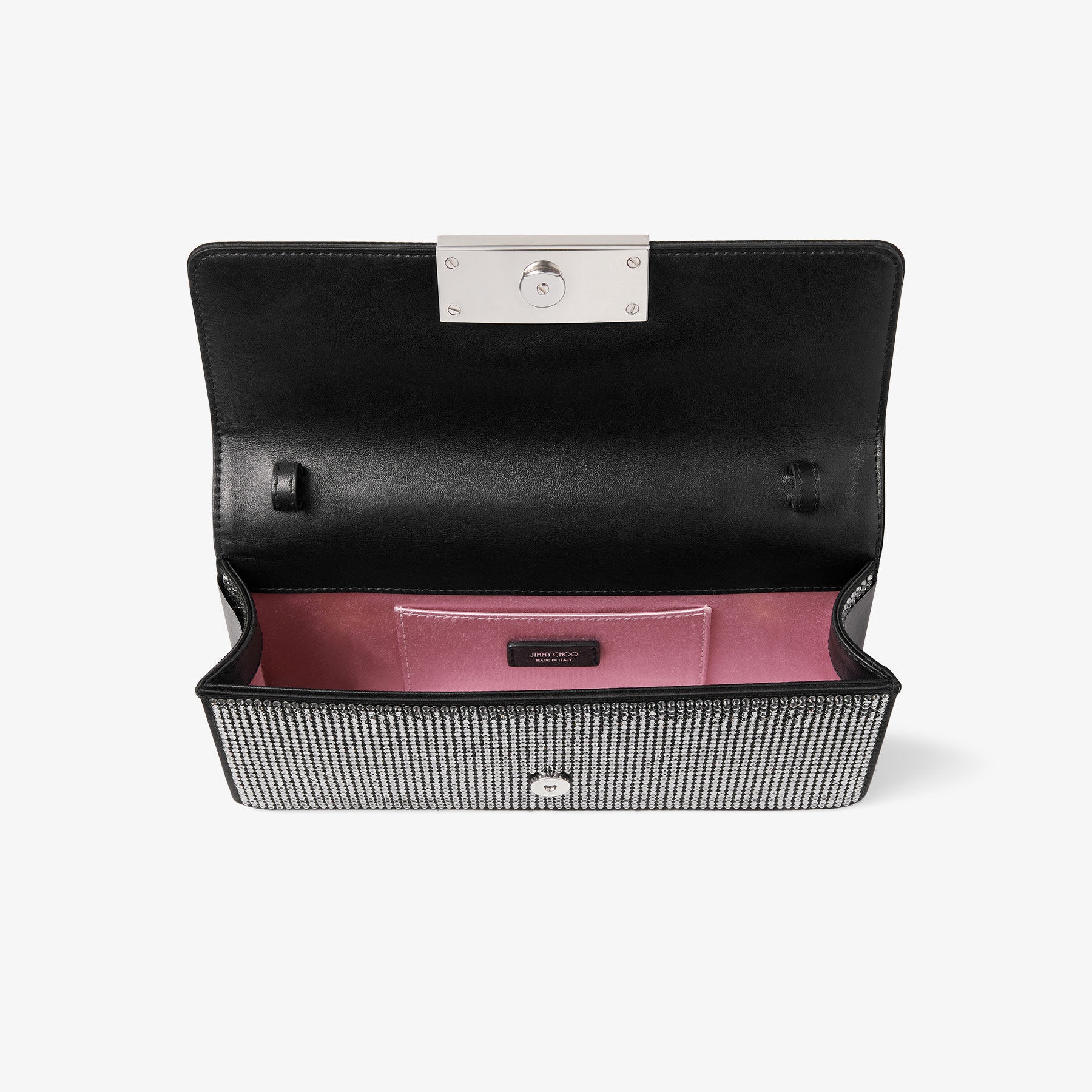 Diamond Chain Top Handle
Black Crystal Top Handle Bag - 6