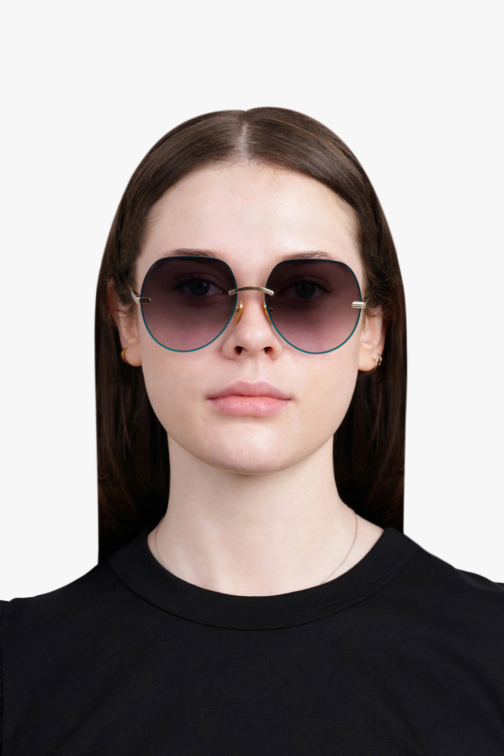 CH0135S ROUND FRAME SUNGLASSES | BLUE/GREY - 4