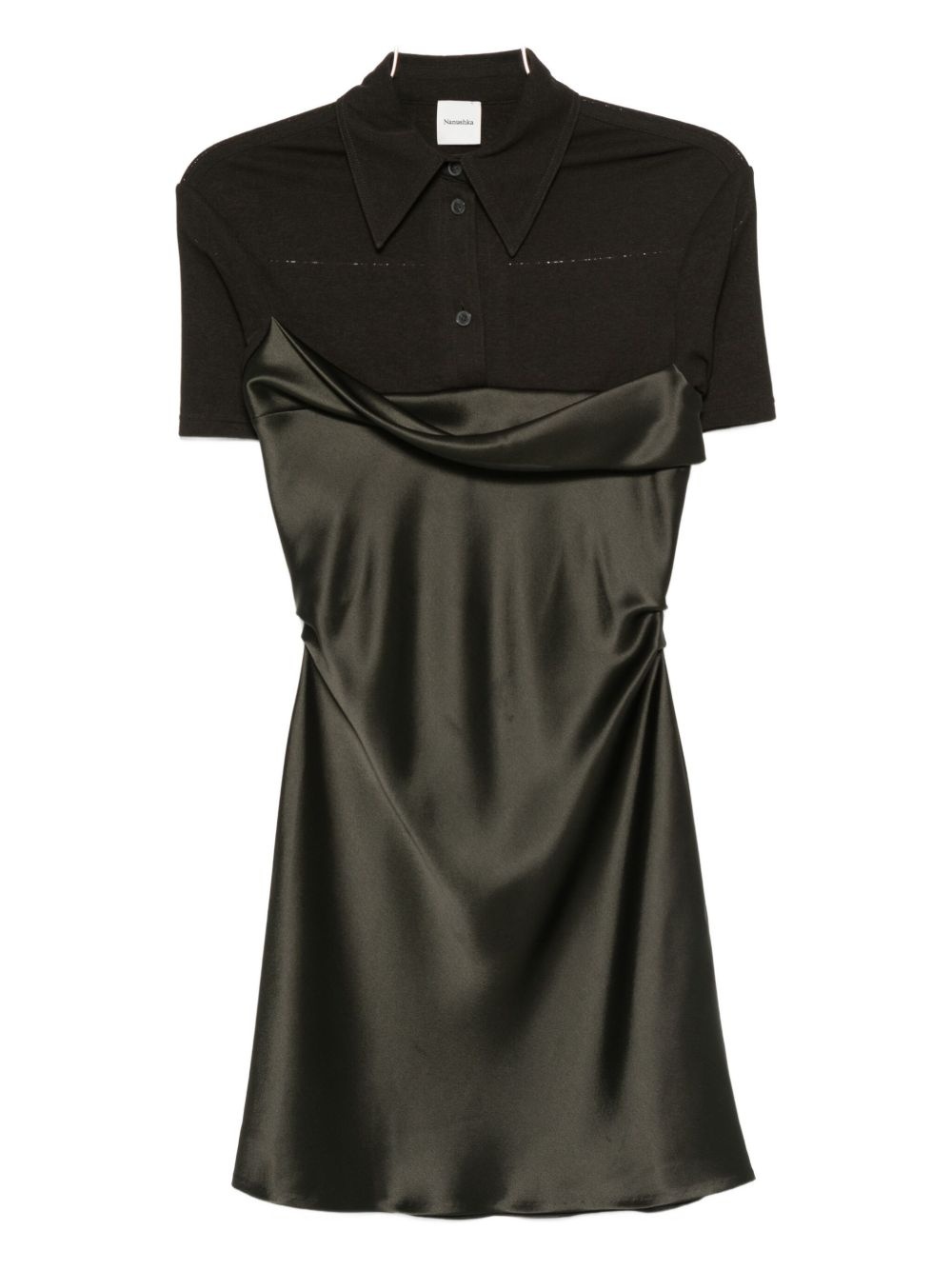satin-paneled mini dress - 1