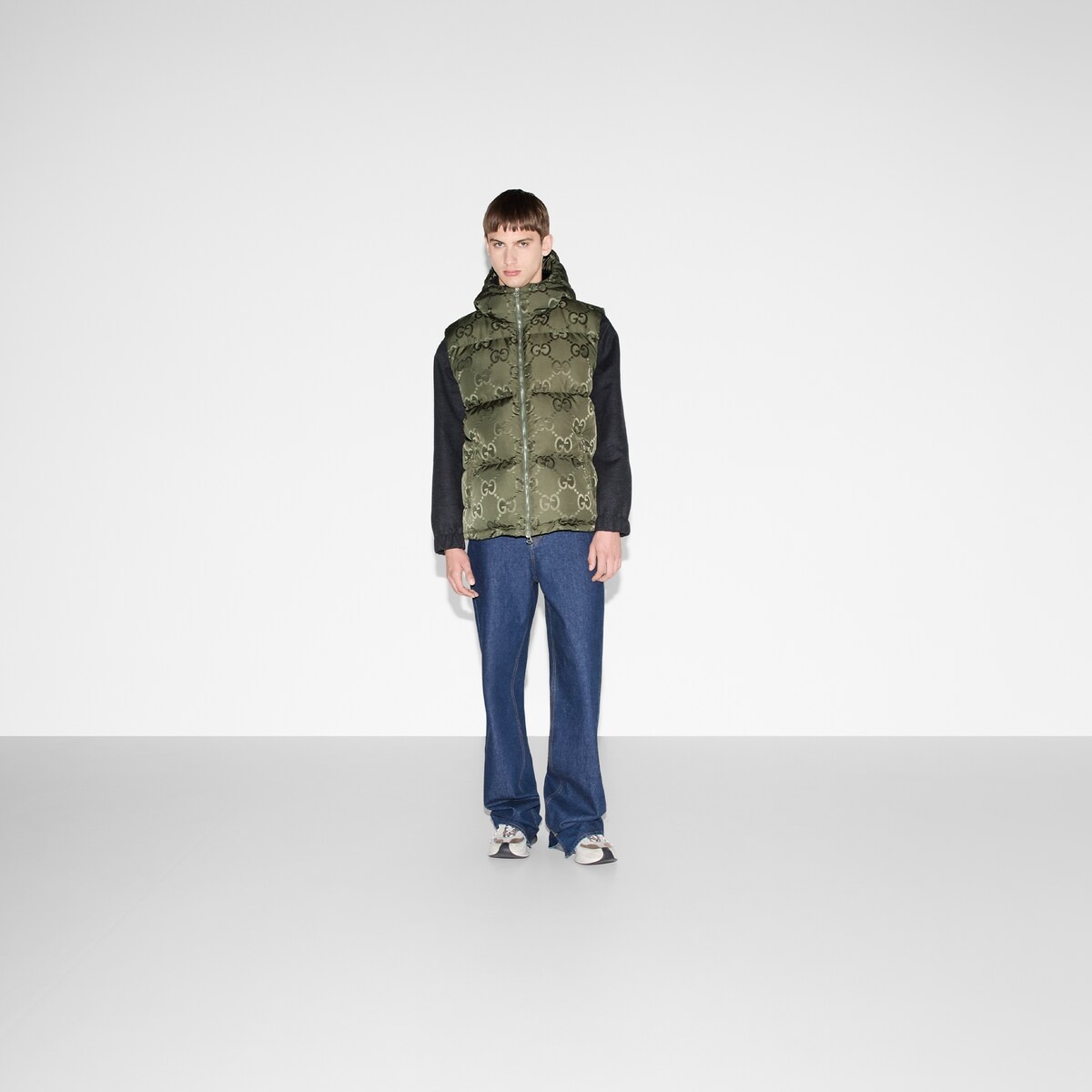 Jumbo GG canvas down vest - 2