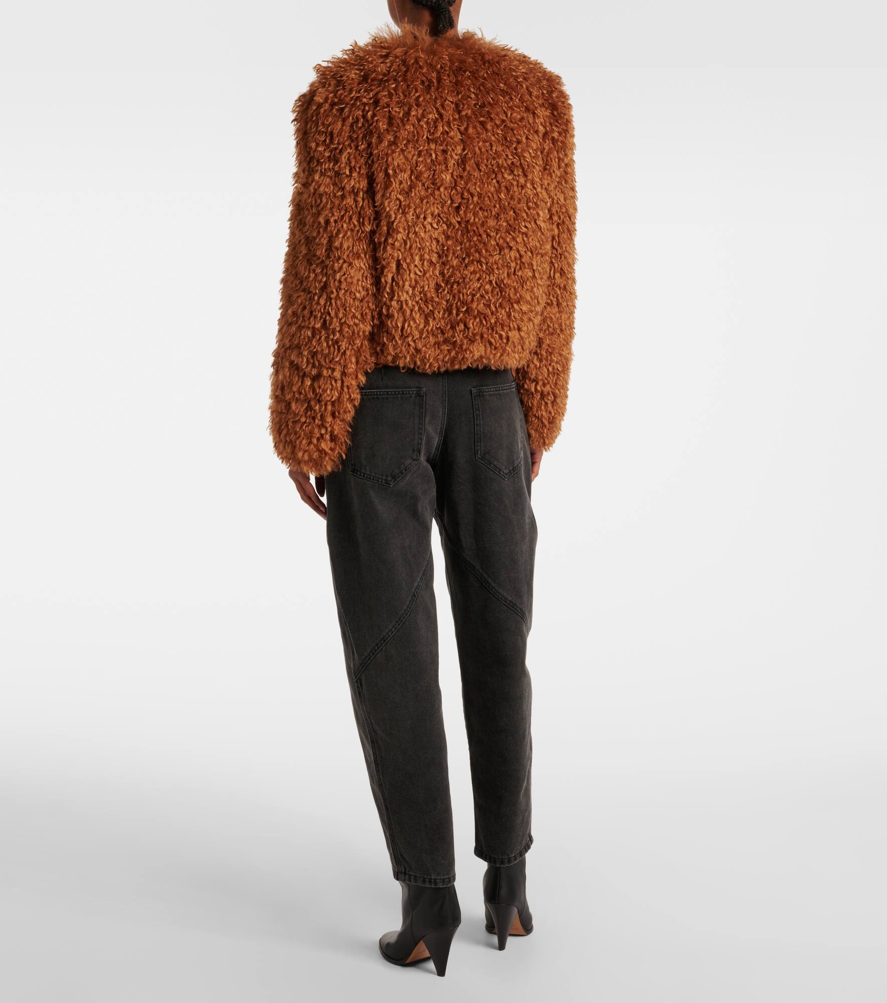 Faustine cropped faux-shearling jacket - 3