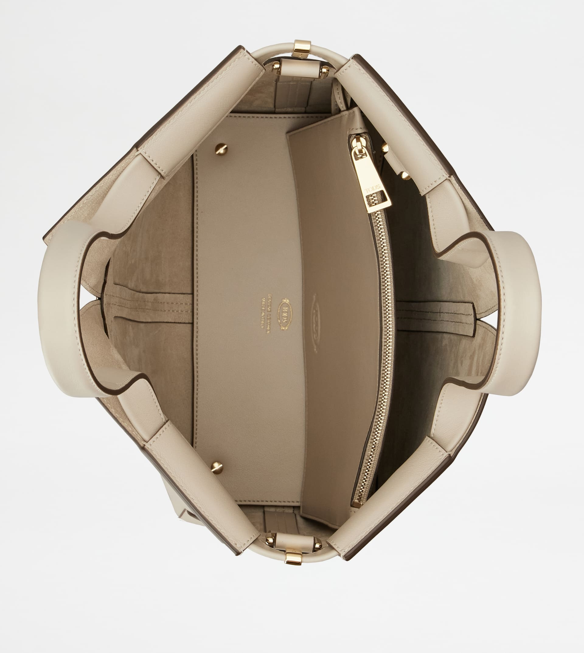 TOD'S DI BAG FOLIO IN LEATHER SMALL - OFF WHITE - 5