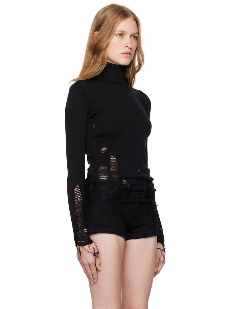 Black Distressed Turtleneck 2