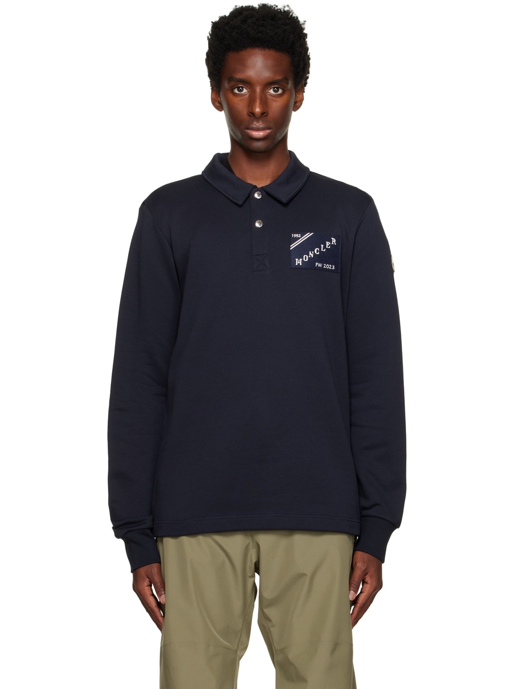 Navy Spread Collar Polo - 1